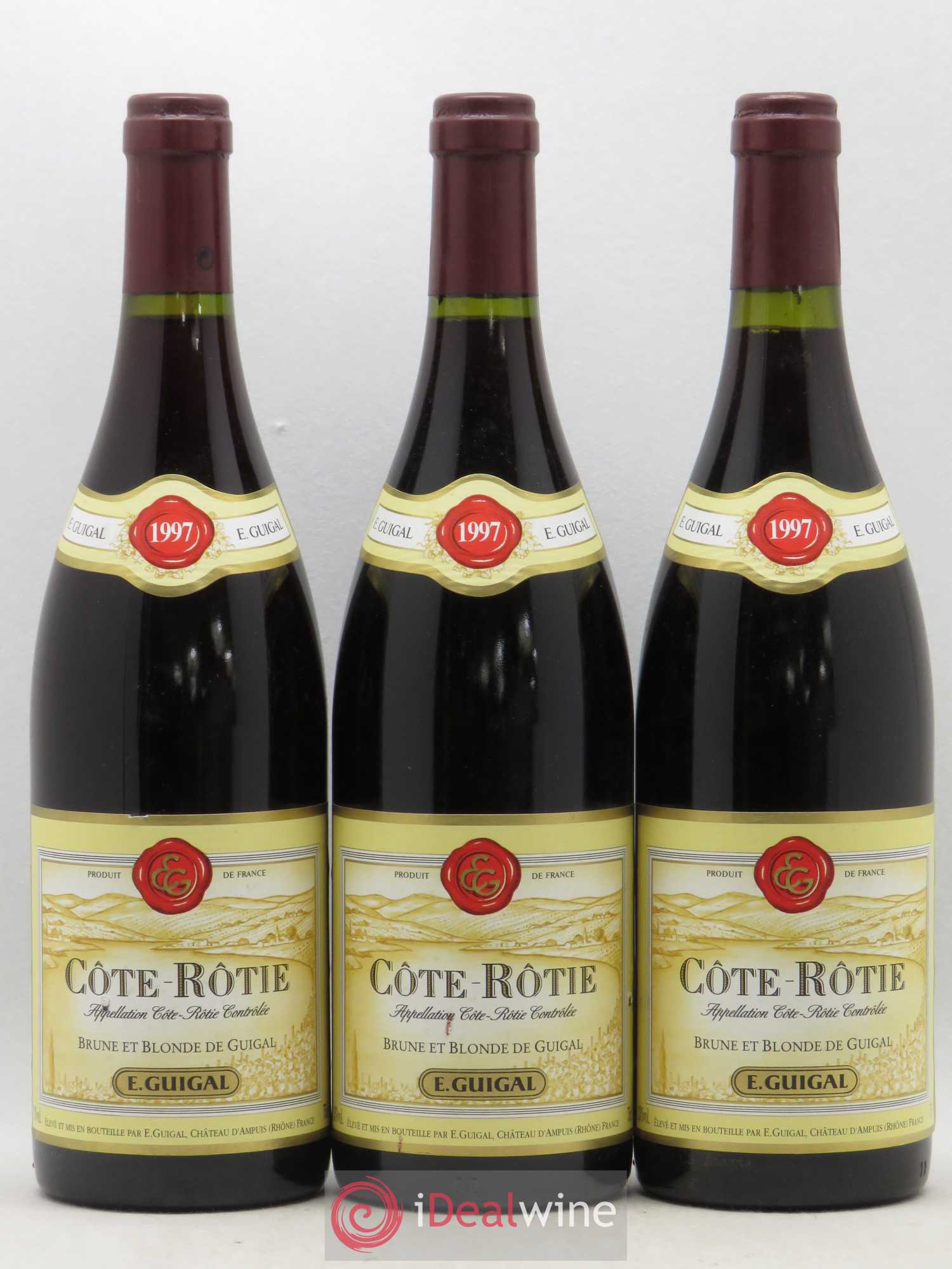 Côte-Rôtie Côtes Brune et Blonde Guigal 1997 - Lot de 3 bouteilles - 0