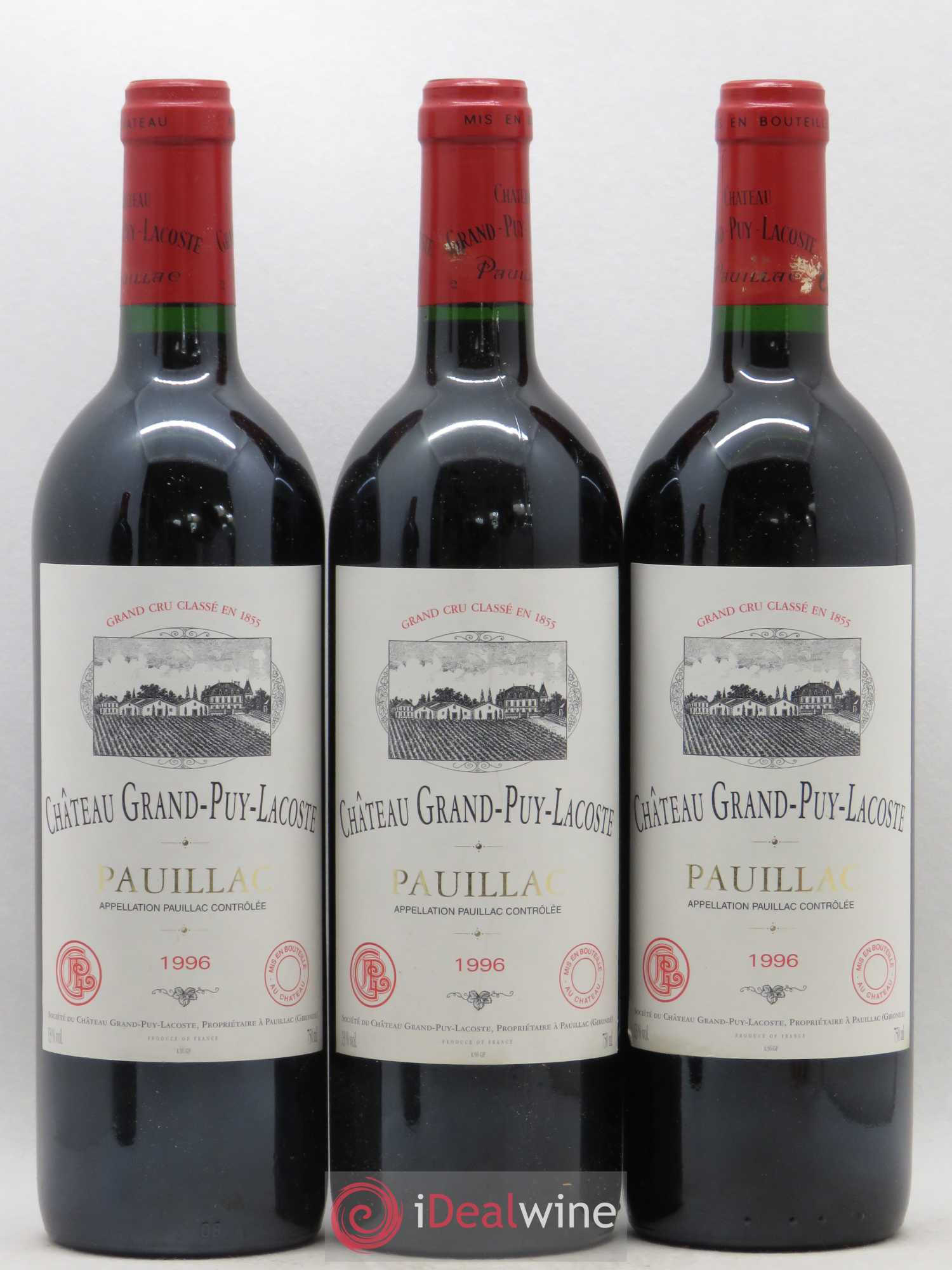 Château Grand Puy Lacoste 5ème Grand Cru Classé 1996 - Lot de 12 bouteilles - 1
