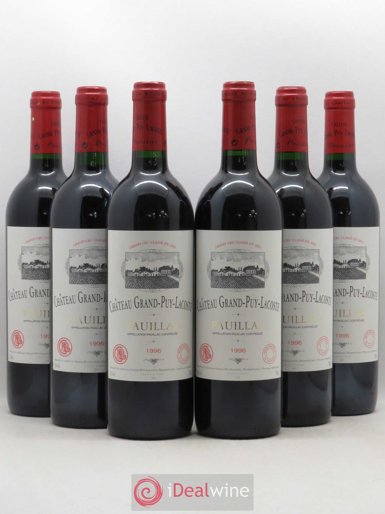 Château Grand Puy Lacoste 5ème Grand Cru Classé 1996 - Lot de 6 bouteilles - 0
