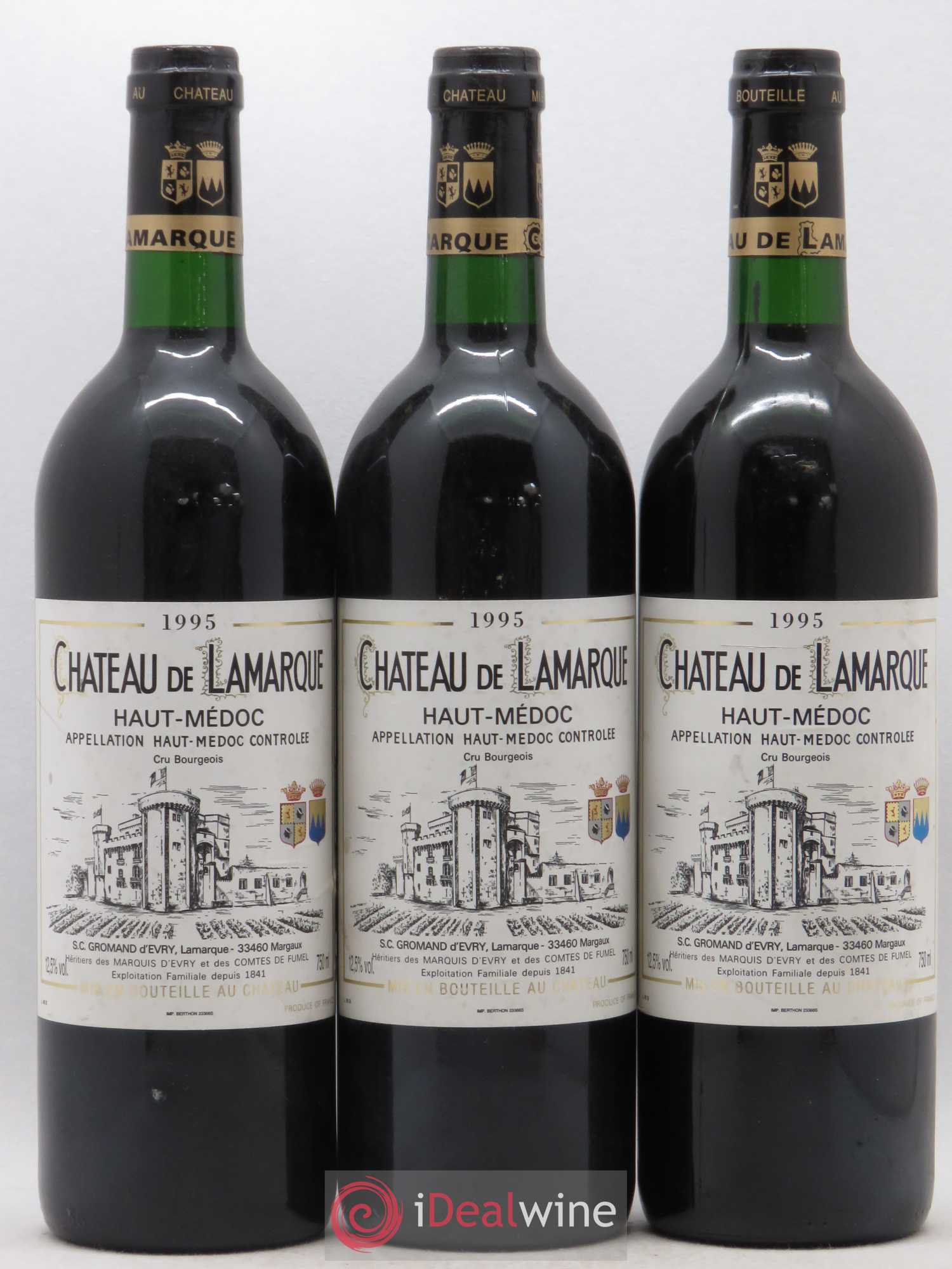 Château de Lamarque Cru Bourgeois 1995 - Lot de 3 bouteilles - 0