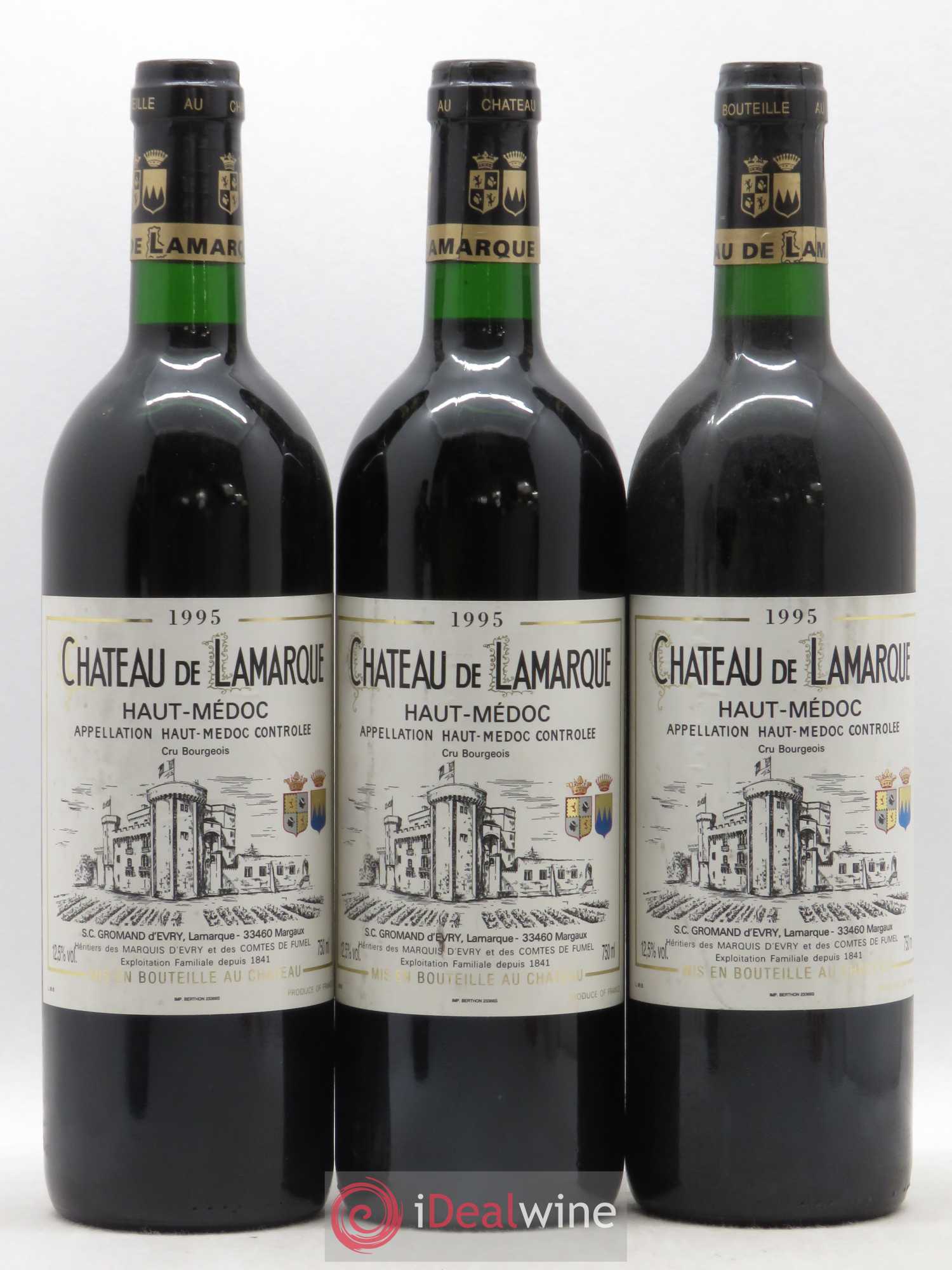 Château de Lamarque Cru Bourgeois 1995 - Lot de 12 bouteilles - 1