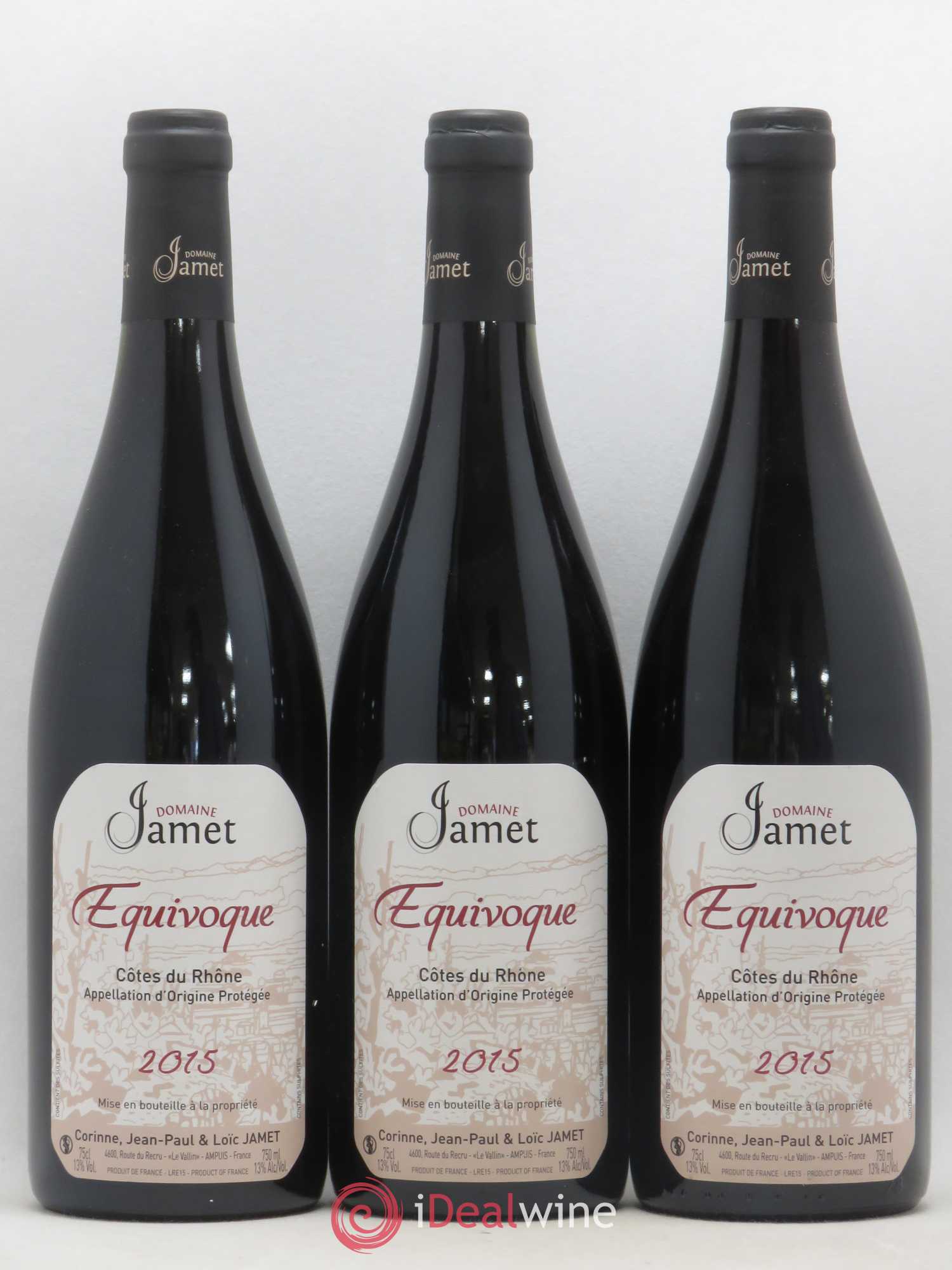 Côtes-du-Rhône Equivoque Jamet (Domaine) 2015 - Lot de 6 bouteilles - 1