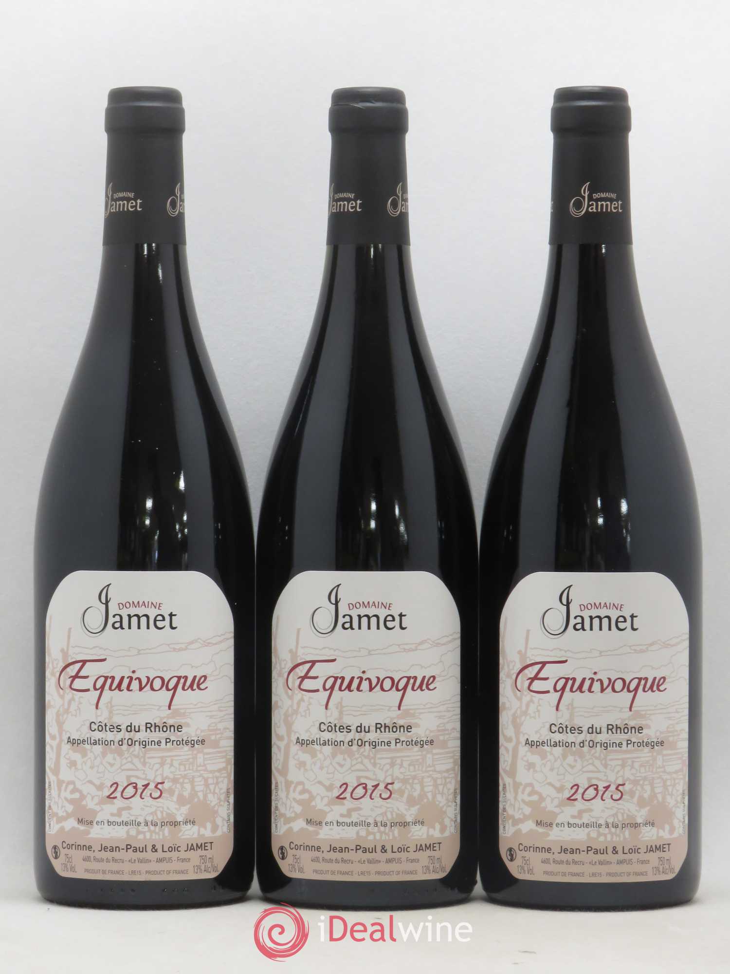 Côtes-du-Rhône Equivoque Jamet (Domaine) 2015 - Lot de 3 bouteilles - 0