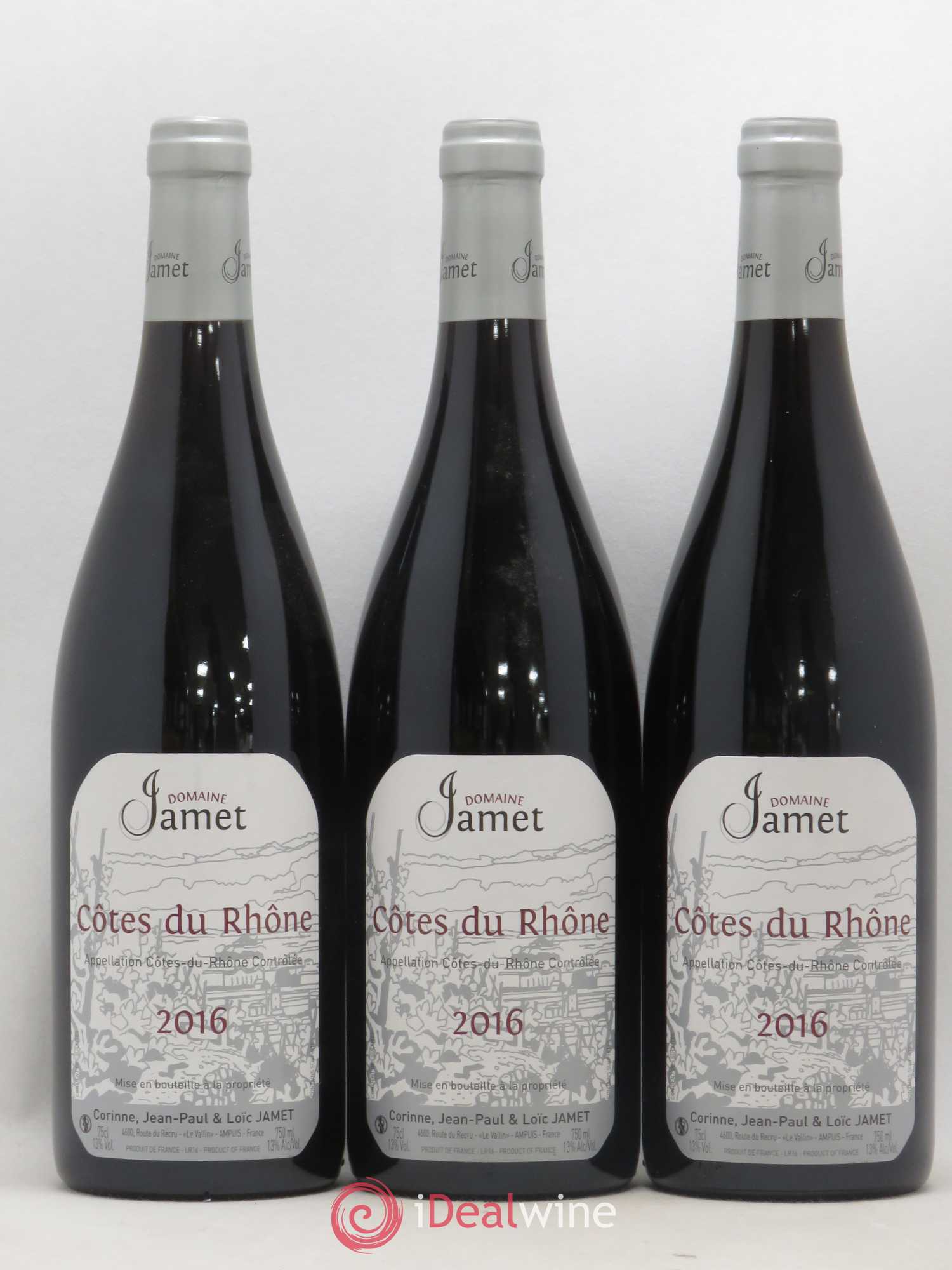 Côtes-du-Rhône Jamet (Domaine) 2016 - Lot de 6 bouteilles - 1