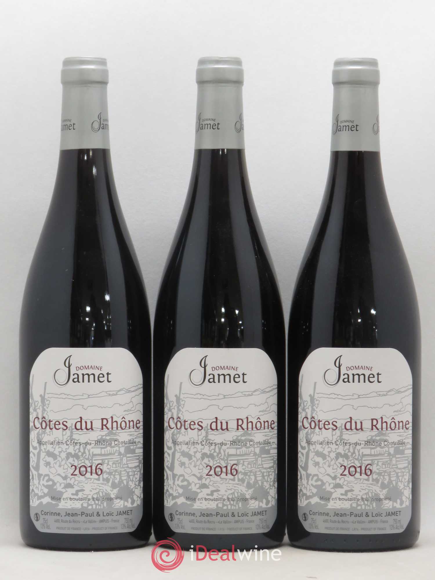 Côtes-du-Rhône Jamet (Domaine) 2016 - Lot de 3 bouteilles - 0