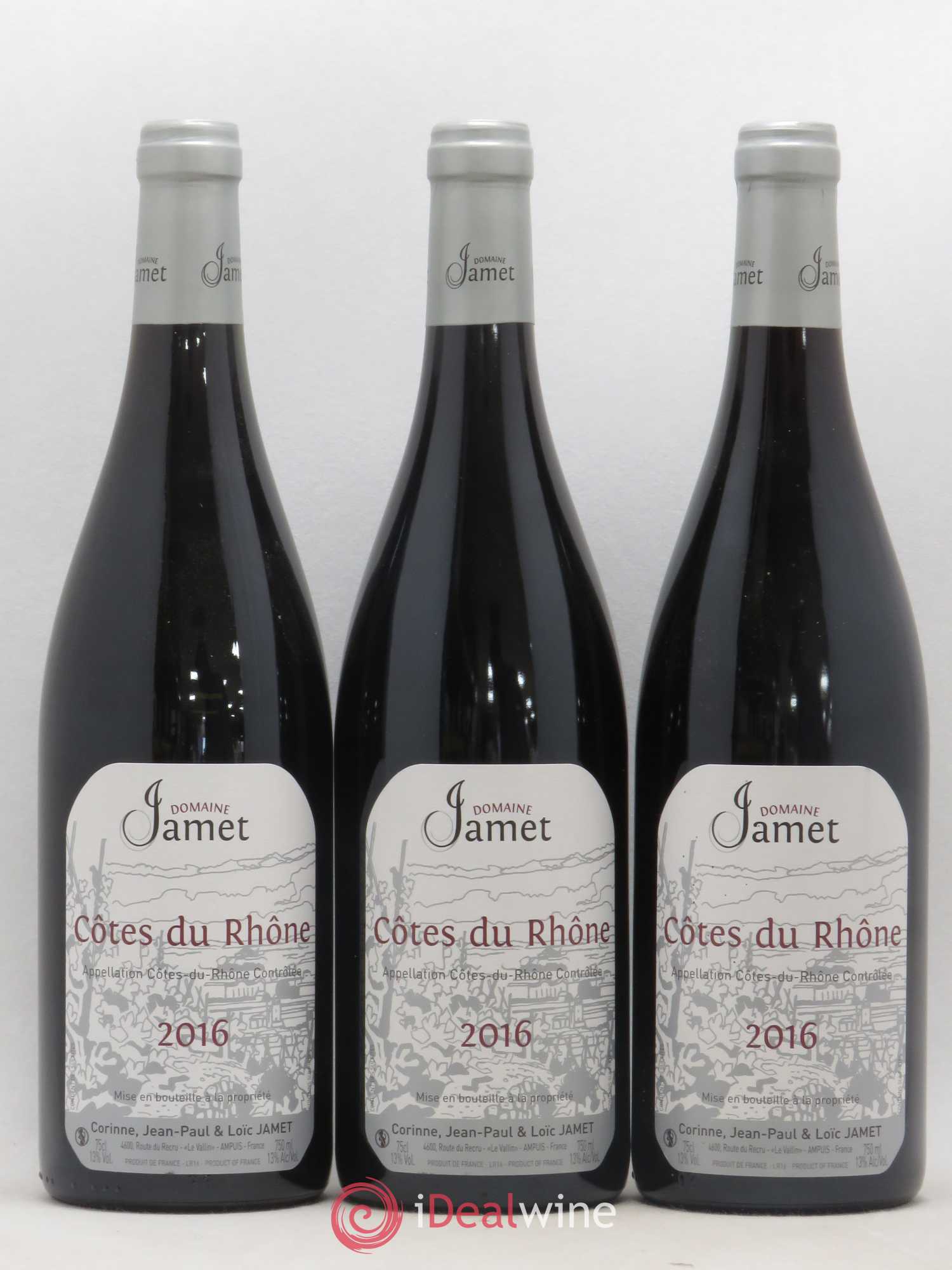 Côtes-du-Rhône Jamet (Domaine) 2016 - Lot de 3 bouteilles - 0