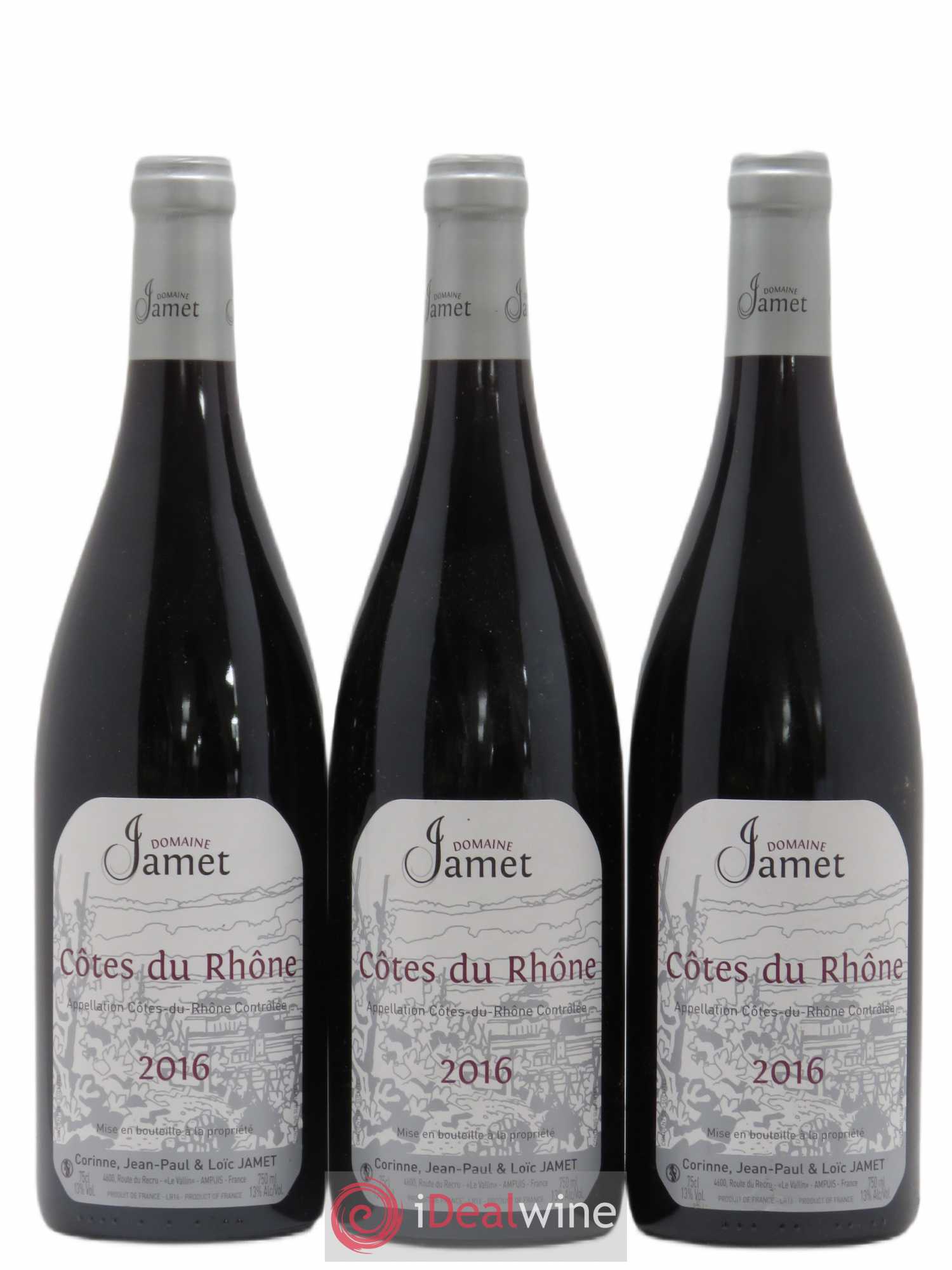 Côtes-du-Rhône Jamet (Domaine) 2016 - Lot de 3 bouteilles - 0
