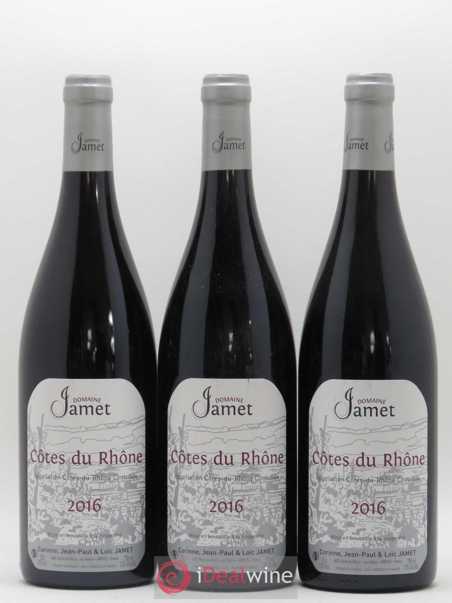 Côtes-du-Rhône Jamet (Domaine) 2016 - Lot de 3 bouteilles - 0