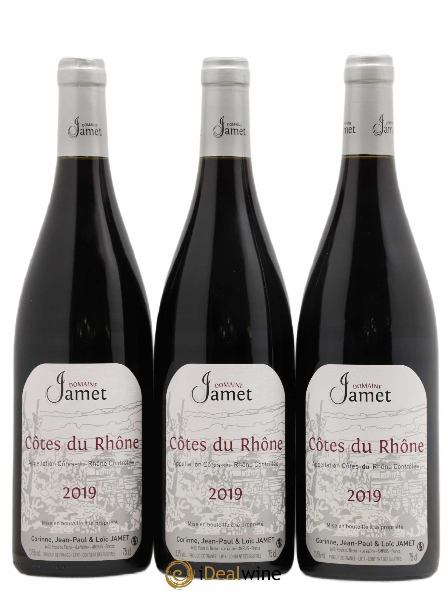 Côtes-du-Rhône Jamet (Domaine) 2019 - Lot de 3 bouteilles - 0