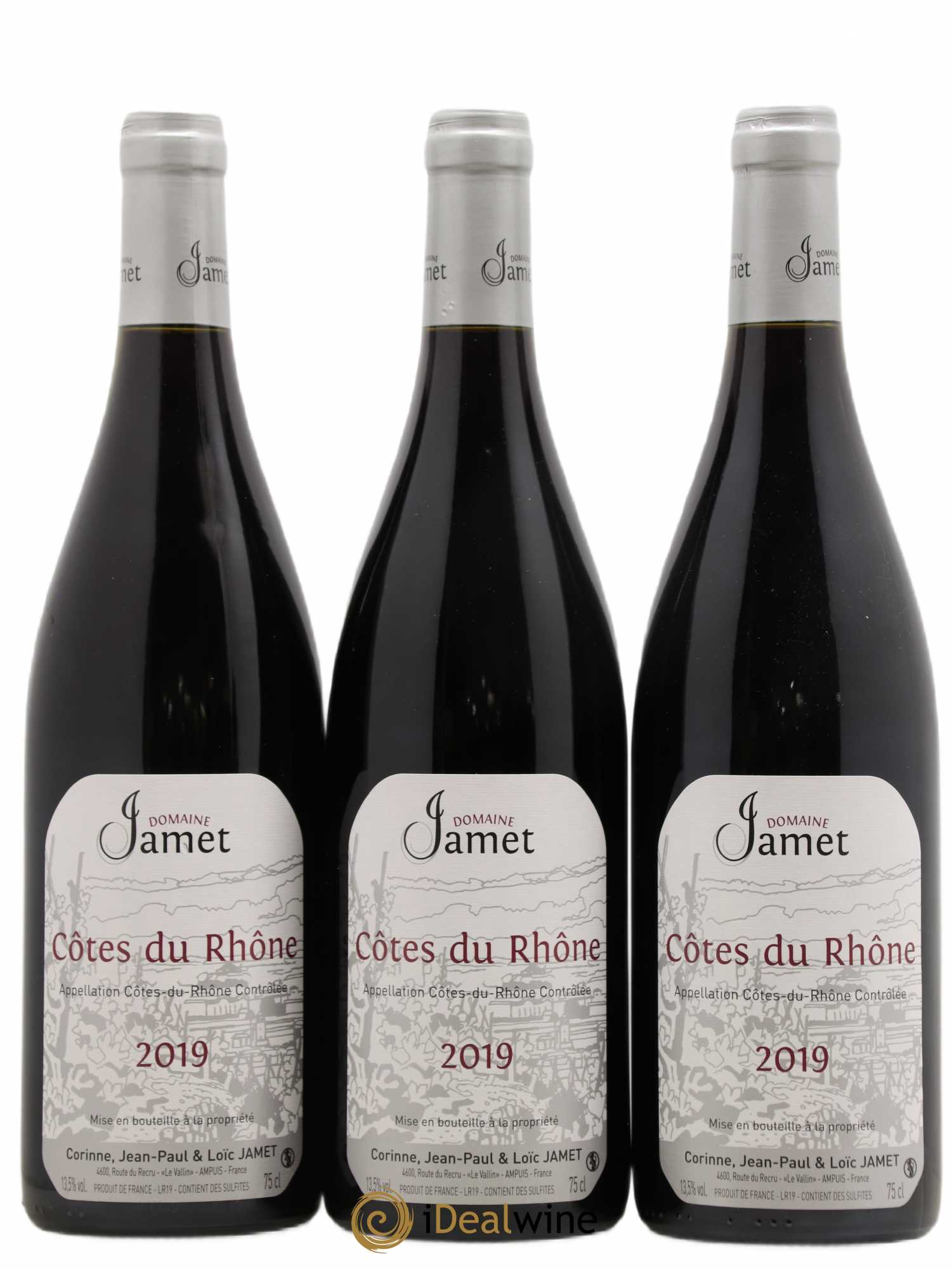 Côtes-du-Rhône Jamet (Domaine) 2019 - Lot de 3 bouteilles - 0