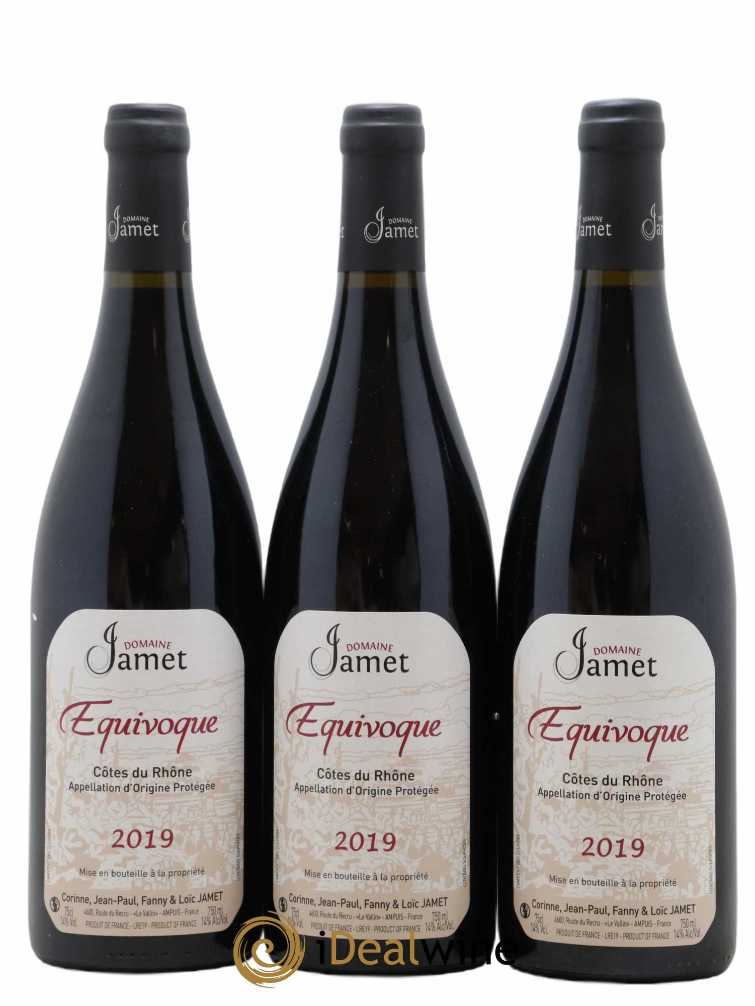 Côtes-du-Rhône Equivoque Jamet (Domaine) 2019 - Lot de 3 bouteilles - 0
