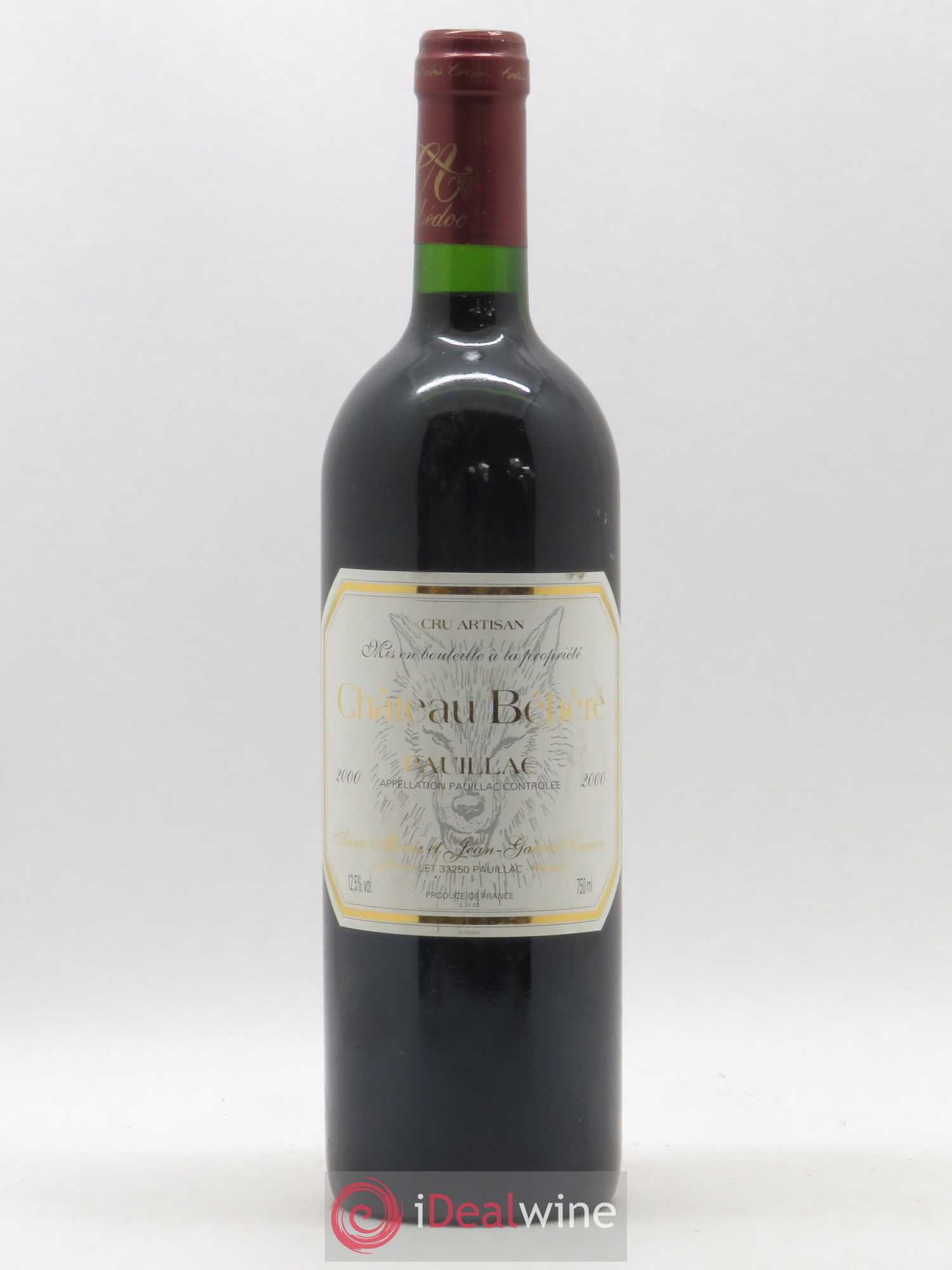 Pauillac Château Béhère 2000 - Lot de 1 bouteille - 0