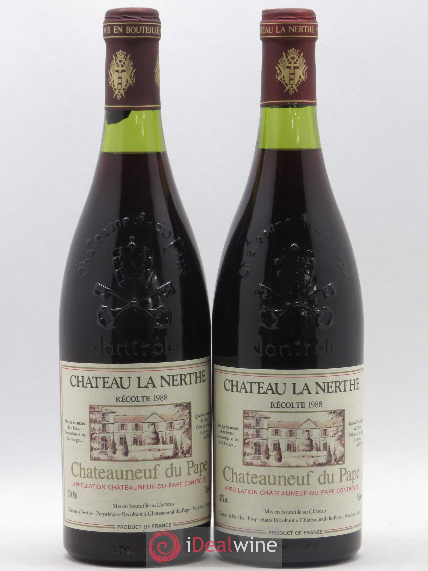 Châteauneuf-du-Pape Château la Nerthe Famille Richard 1988 - Lot de 2 bouteilles - 0