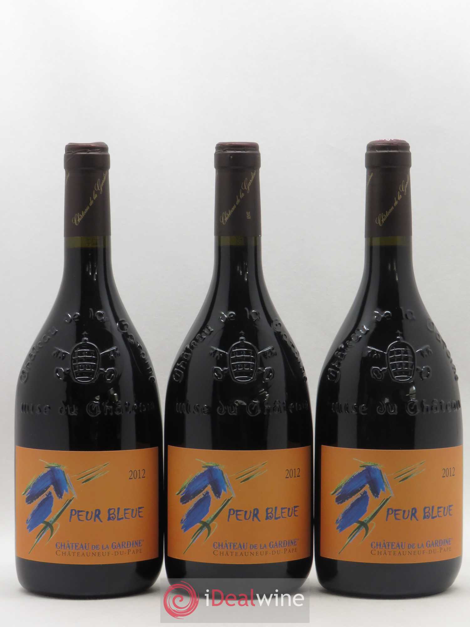 Châteauneuf-du-Pape Château de La Gardine Famille Brunel Peur Bleue 2012 - Lot de 3 bouteilles - 0