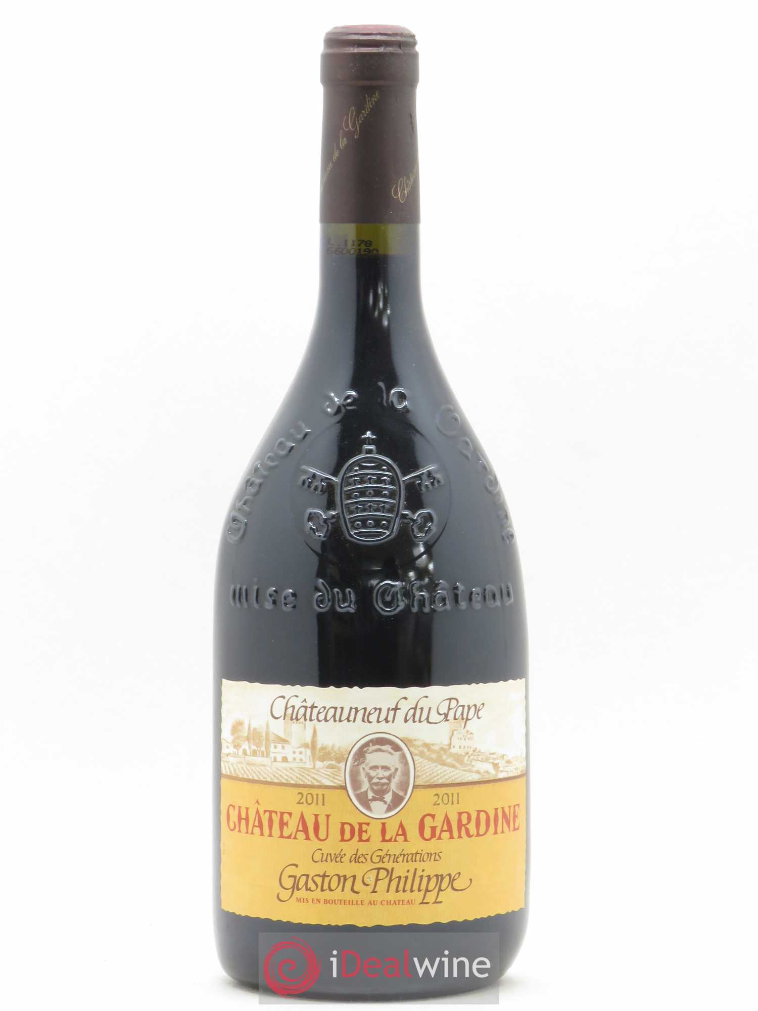 Châteauneuf-du-Pape Château de La Gardine Cuvée des Générations Gaston Philippe Famille Brunel 2011 - Lot de 1 bouteille - 0