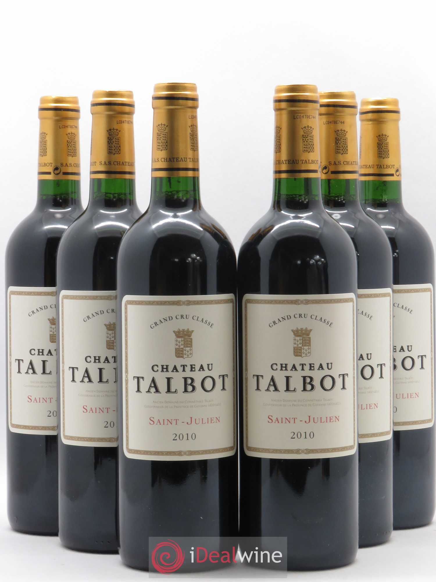 Château Talbot 4ème Grand Cru Classé 2010 - Lot de 6 bouteilles - 0