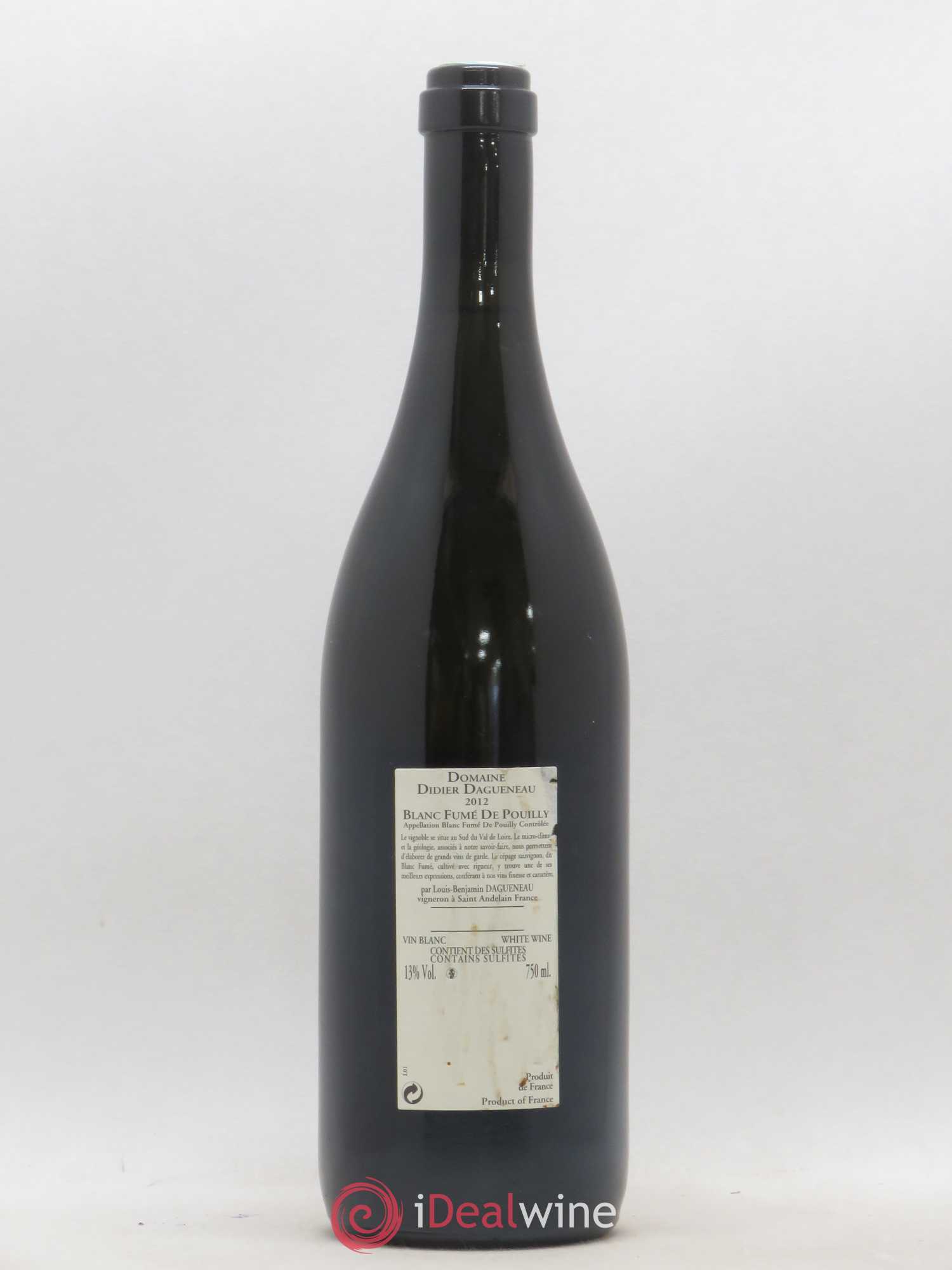 Vin de France (anciennement Pouilly-Fumé) Buisson Renard Dagueneau (Domaine Didier - Louis-Benjamin) 2012 - Lot de 1 bouteille - 1