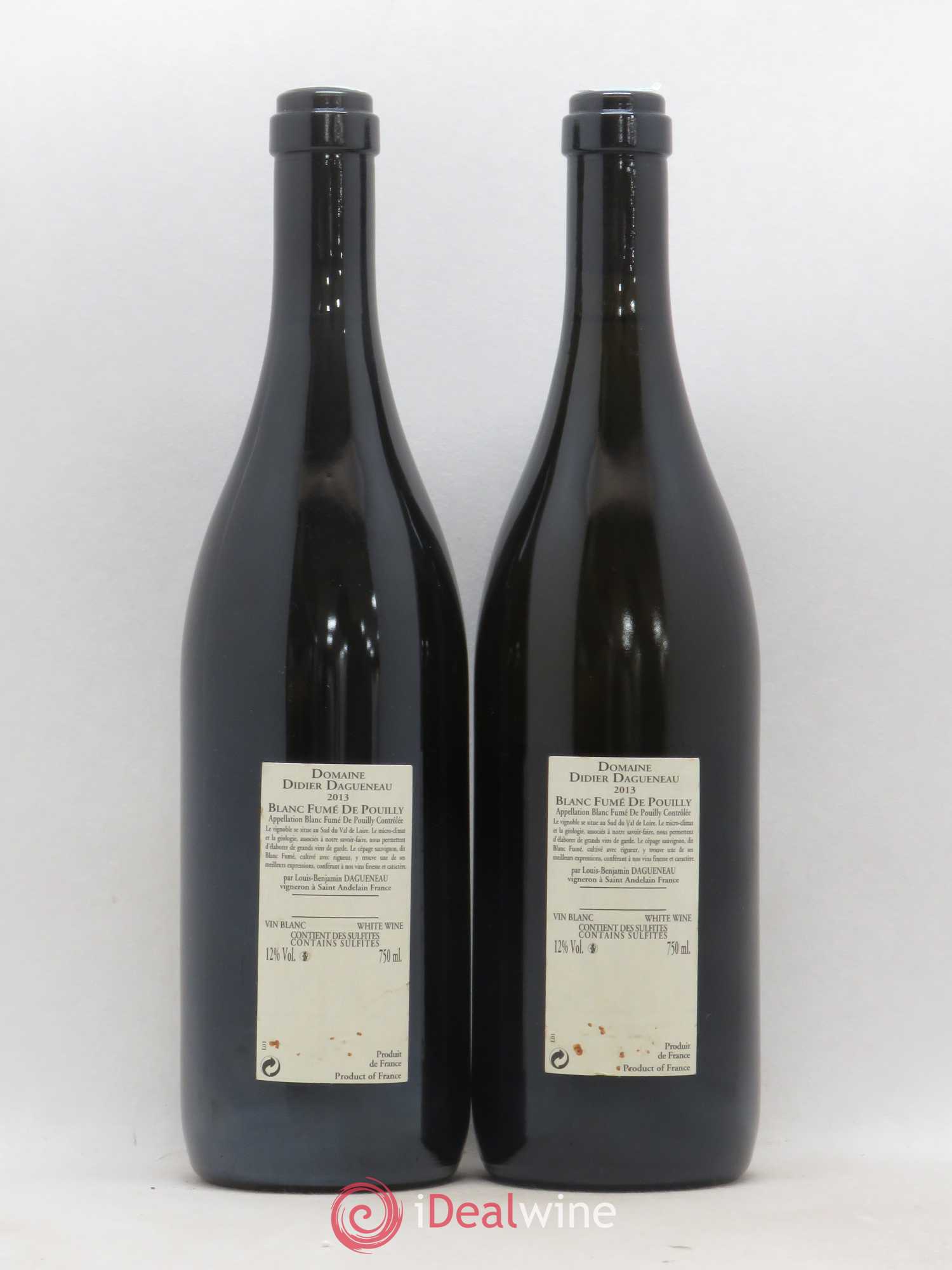 Pouilly-Fumé Blanc Fumé de Pouilly Dagueneau (Domaine Didier - Louis-Benjamin) 2013 - Lot de 2 bouteilles - 1