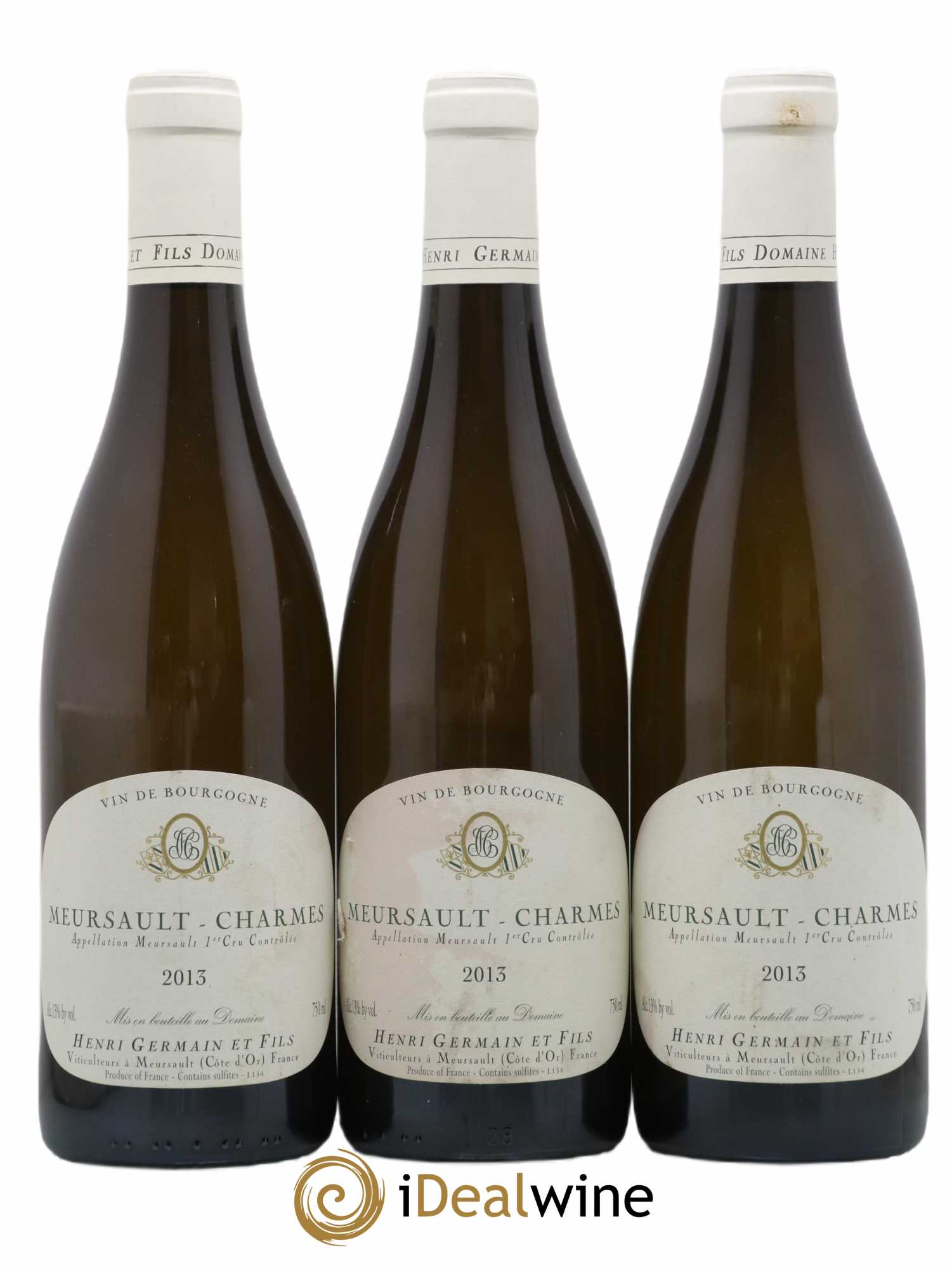Meursault 1er Cru Charmes Henri Germain 2013 - Lot de 3 bouteilles - 0