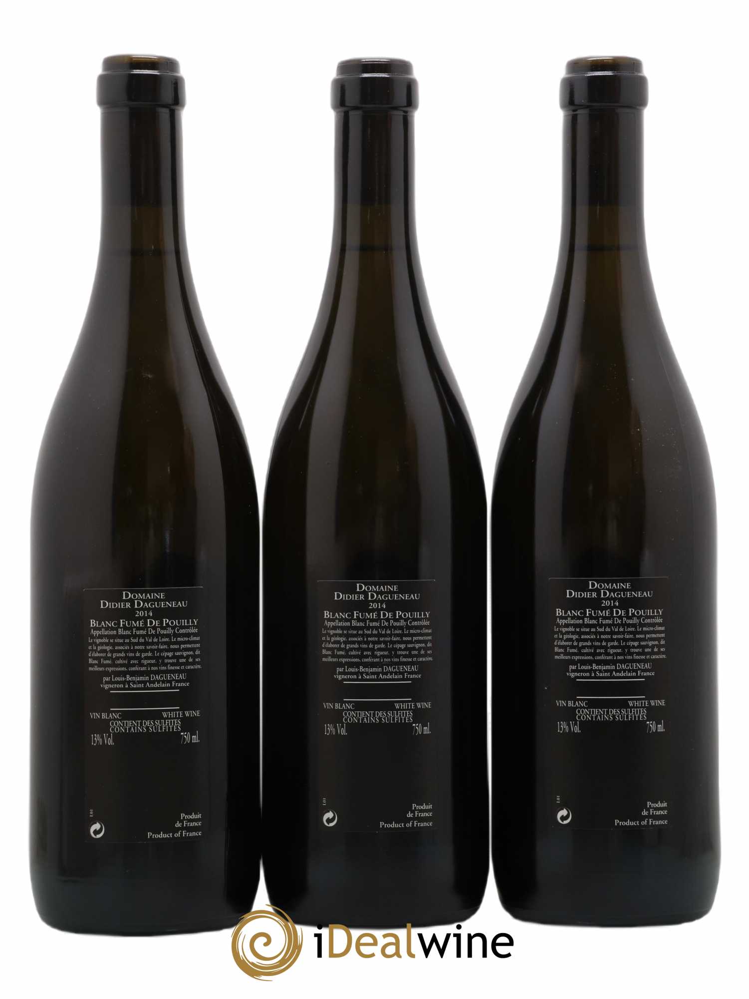 Vin de France (anciennement Pouilly-Fumé) Silex Dagueneau (Domaine Didier - Louis-Benjamin) 2014 - Lot de 3 bouteilles - 1
