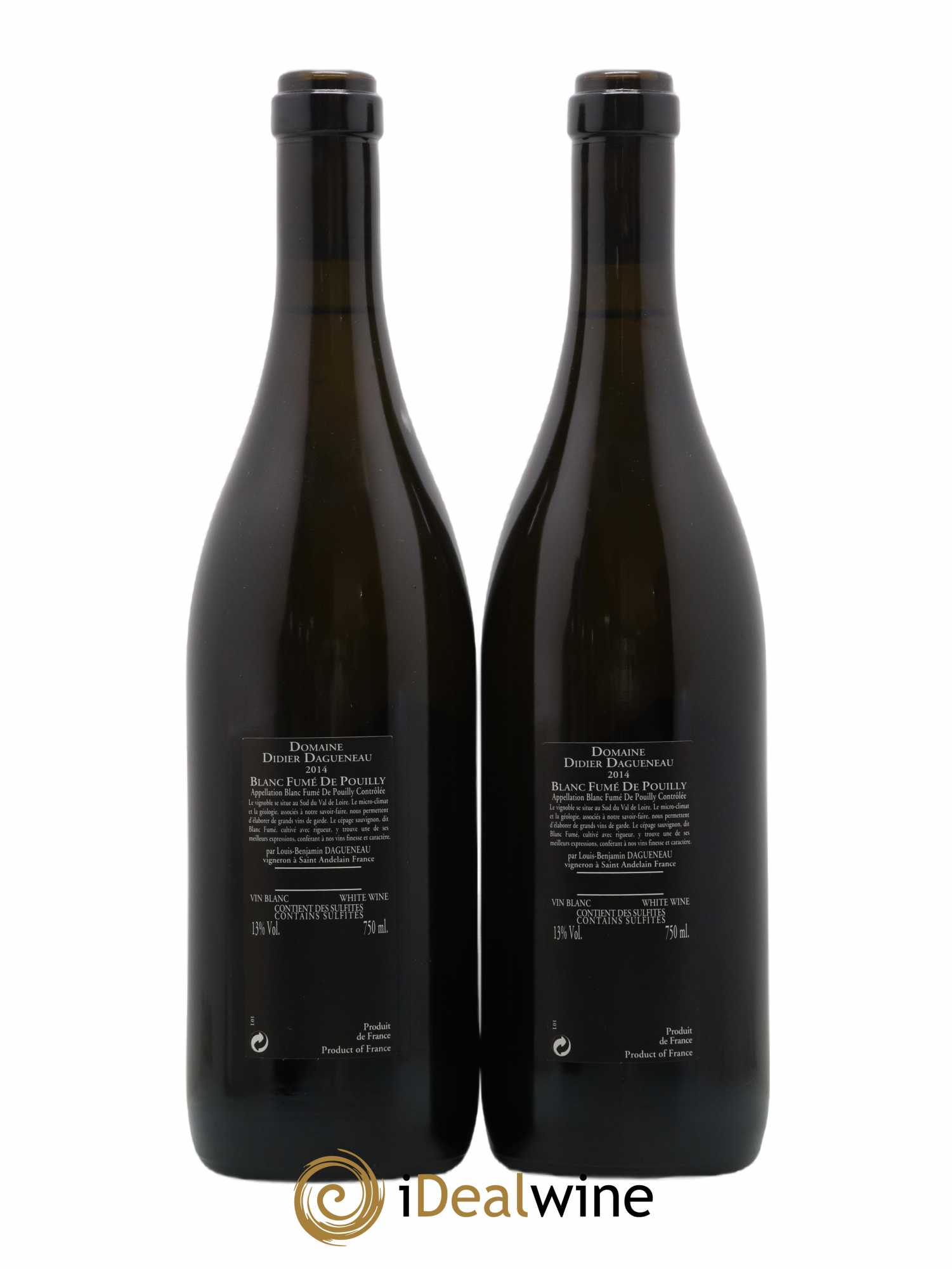 Vin de France (anciennement Pouilly-Fumé) Silex Dagueneau (Domaine Didier - Louis-Benjamin) 2014 - Lot de 2 bouteilles - 1