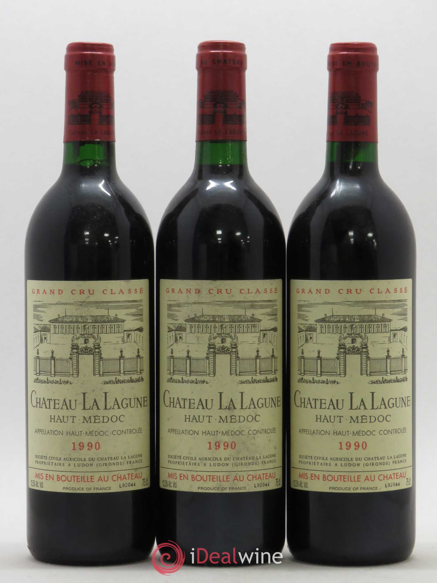 Château la Lagune 3ème Grand Cru Classé 1990 - Lot de 3 bouteilles - 0