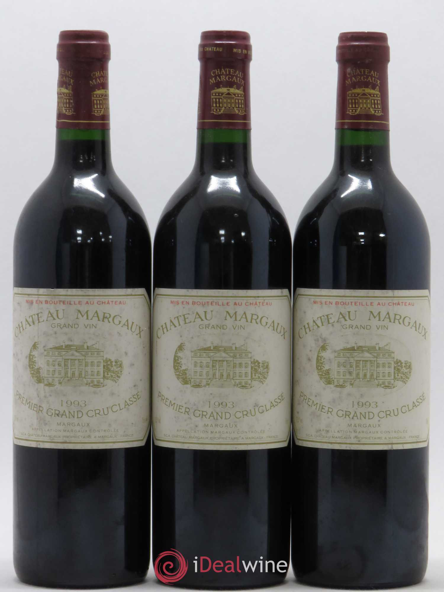 Château Margaux 1er Grand Cru Classé 1993 - Lot de 3 bouteilles - 0