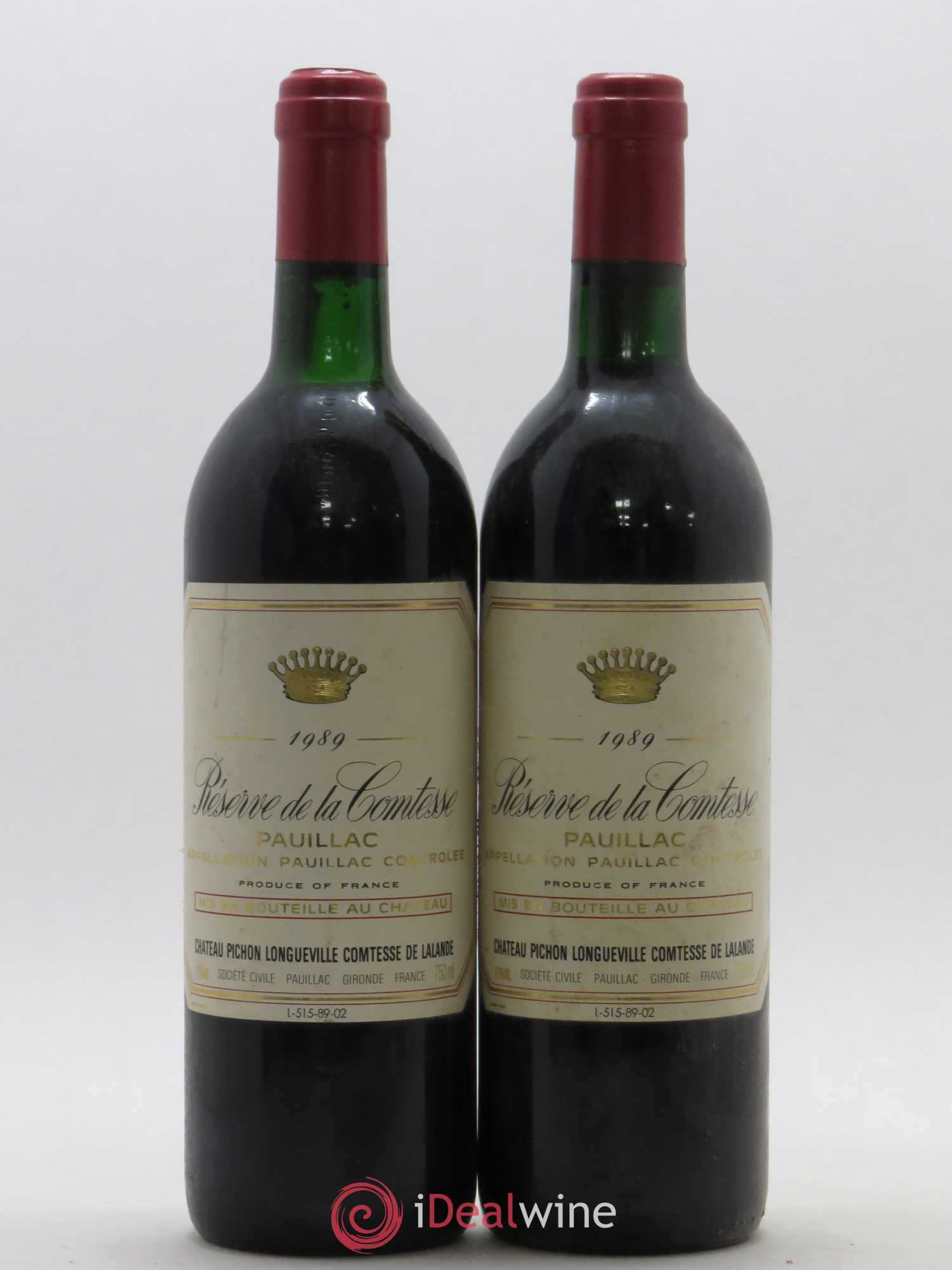 Réserve de la Comtesse Second Vin 1989 - Lot de 2 bouteilles - 0