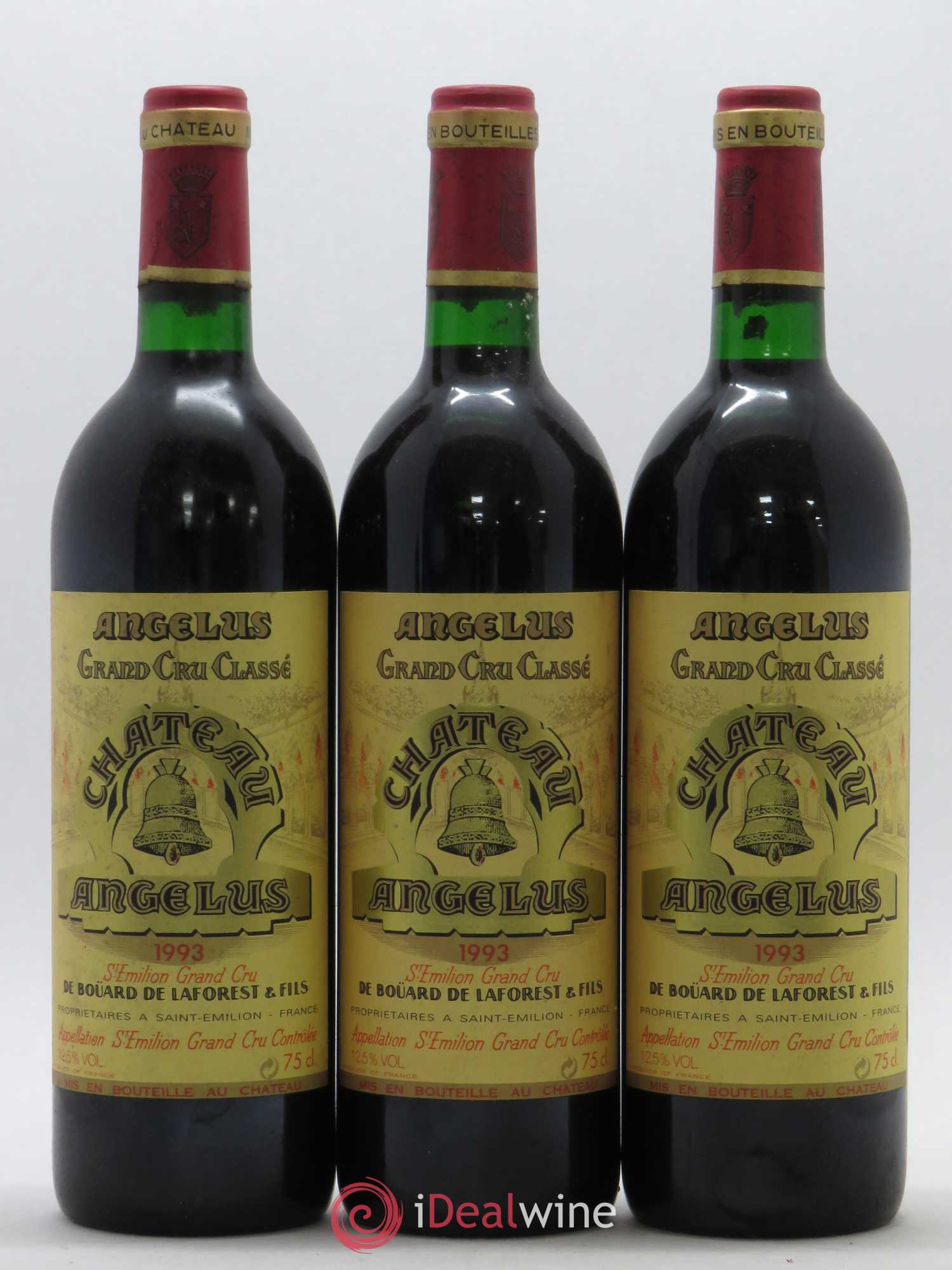 Château Angélus 1er Grand Cru Classé A 1993 - Lot de 3 bouteilles - 0