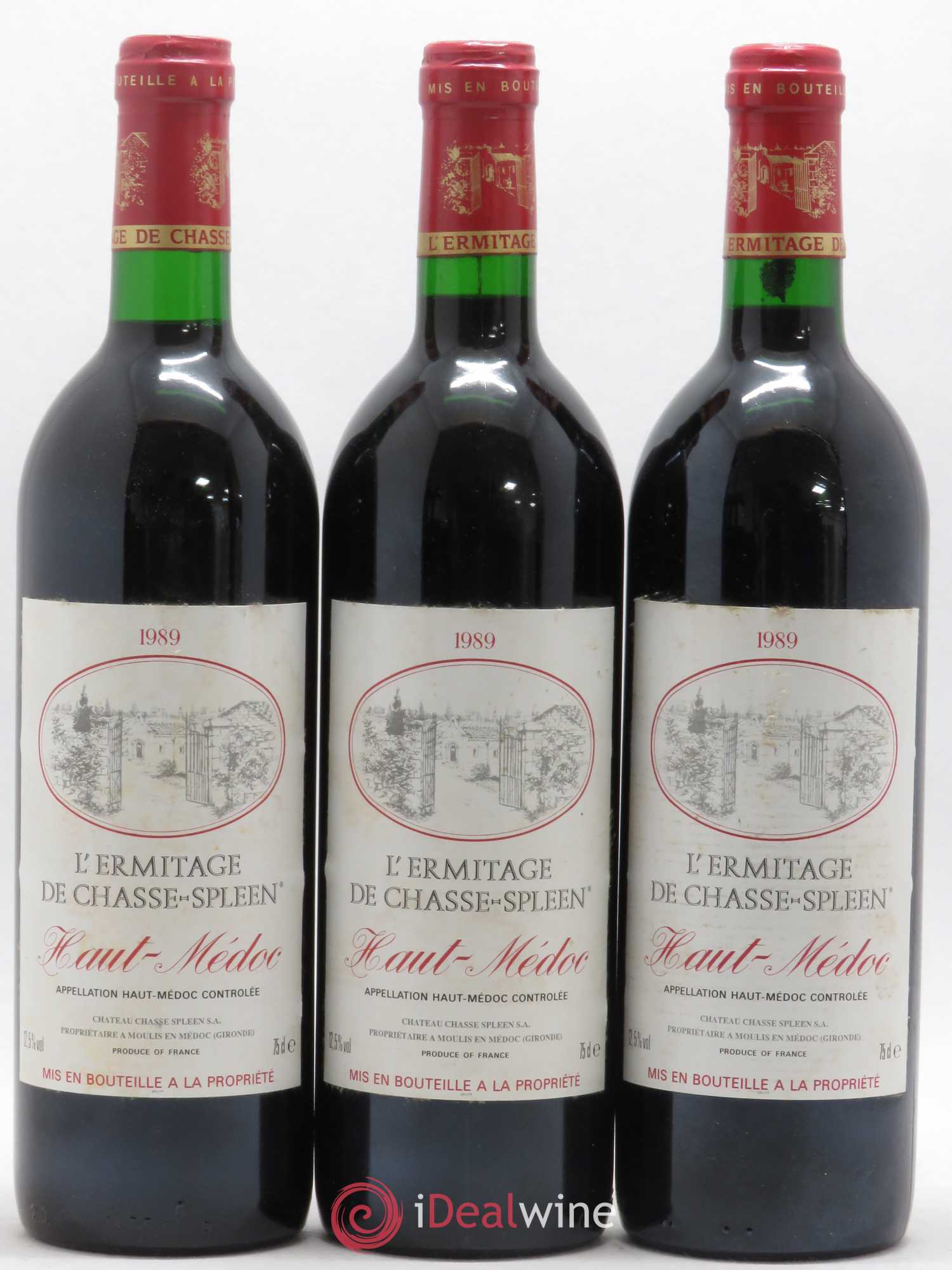 Héritage (Ermitage) de Chasse Spleen 1989 - Lot de 12 bouteilles - 1