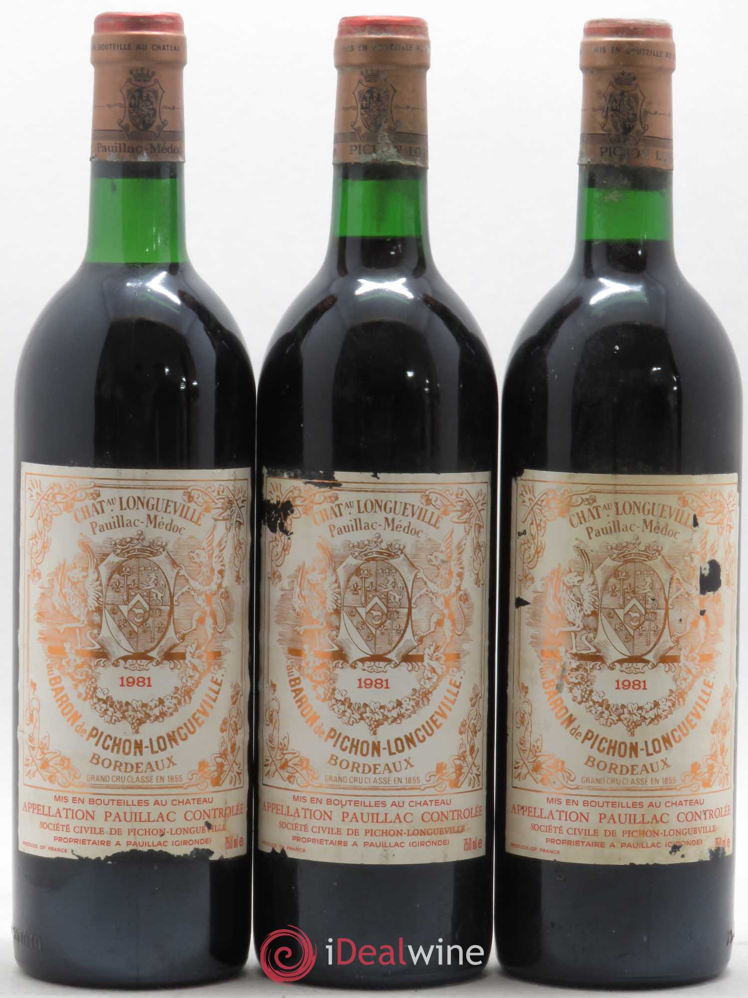 Pichon Longueville Baron 2ème Grand Cru Classé 1981 - Lot de 12 bouteilles - 1