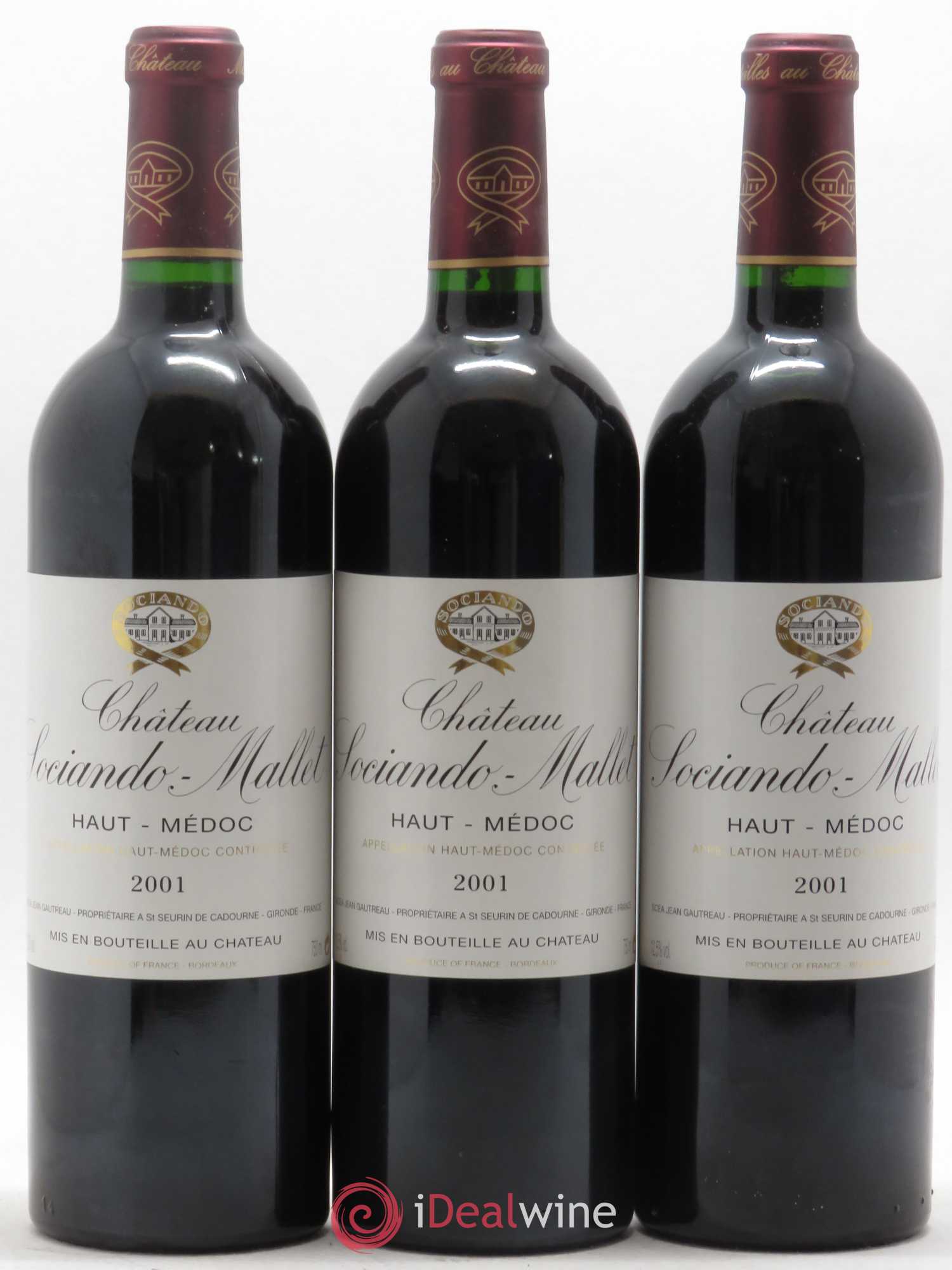 Château Sociando Mallet 2001 - Lot de 12 bouteilles - 2