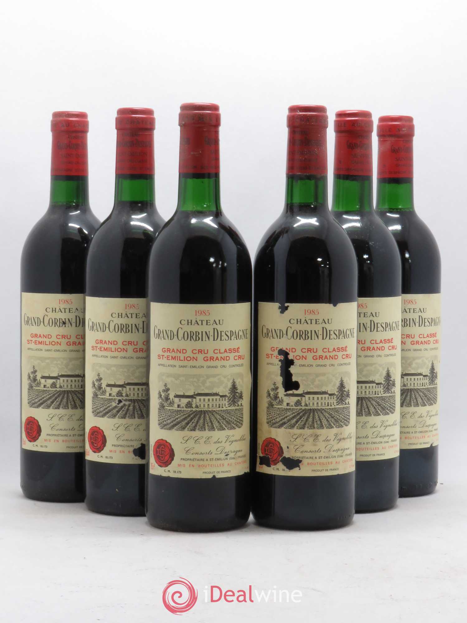 Château Grand Corbin Despagne Grand Cru Classé 1985 - Lot de 6 bouteilles - 0