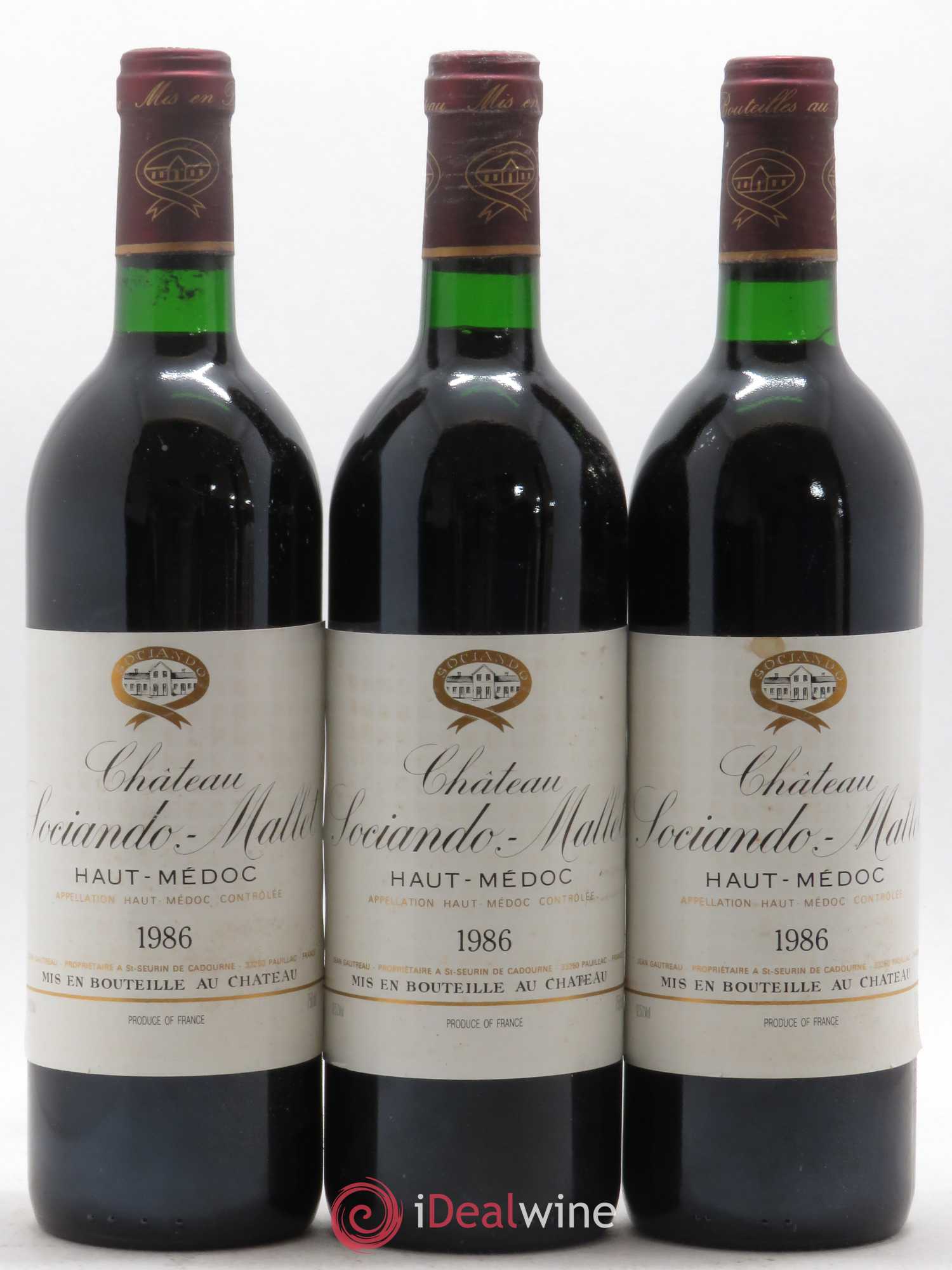 Château Sociando Mallet 1986 - Lot de 12 bouteilles - 2