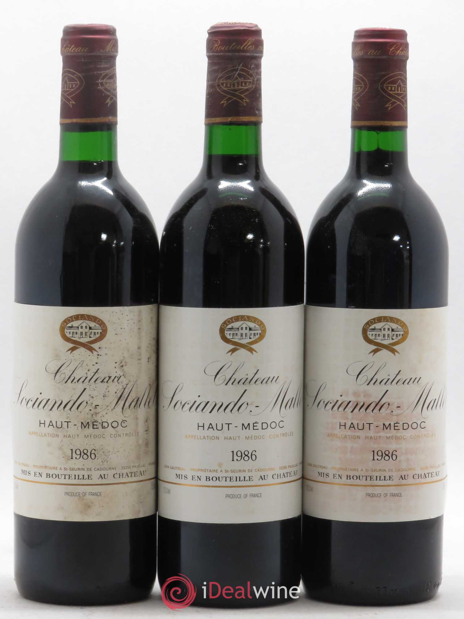 Château Sociando Mallet 1986 - Lot de 12 bouteilles - 3