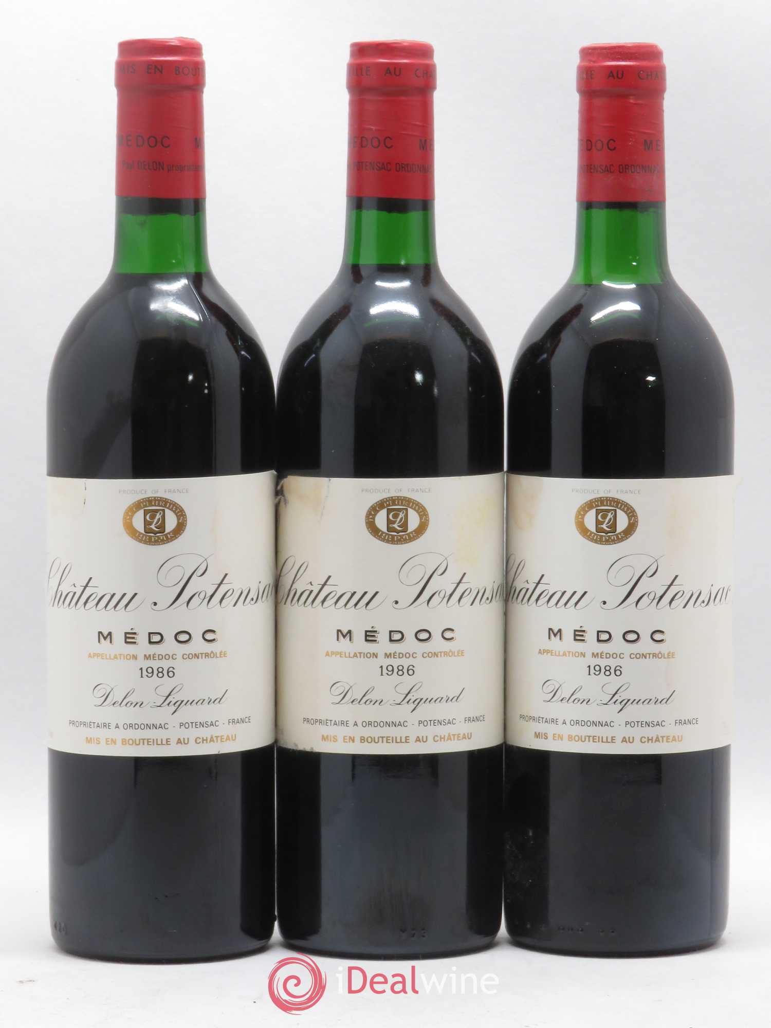 Château Potensac 1986 - Lot de 3 bouteilles - 0