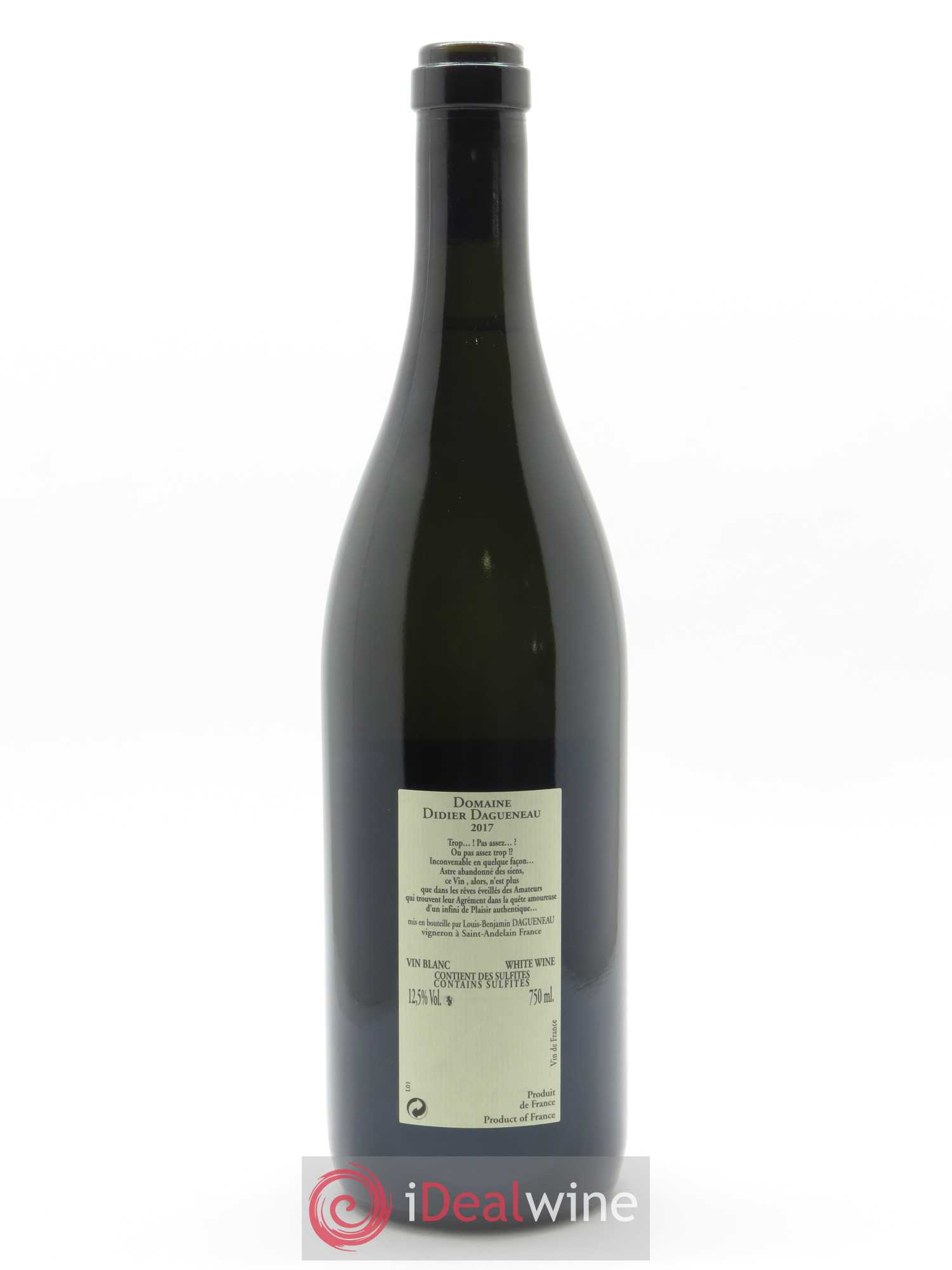 Pouilly-Fumé Blanc Fumé de Pouilly Dagueneau (Domaine Didier - Louis-Benjamin) 2017 - Lot de 1 bouteille - 1