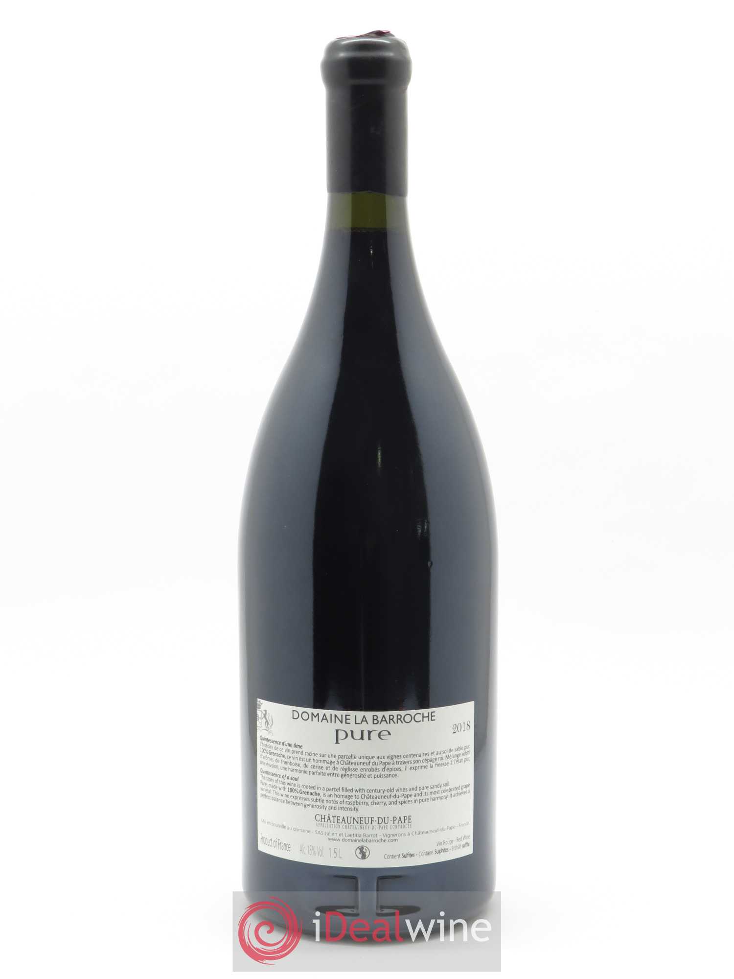 Châteauneuf-du-Pape Cuvée Pure Domaine La Barroche 2018 - Lot de 1 magnum - 1