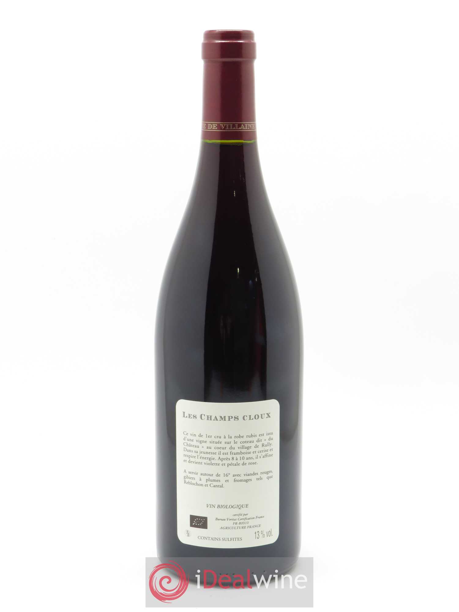 Rully 1er Cru Les Champs Cloux Domaine de Villaine 2017 - Lot de 1 bouteille - 1