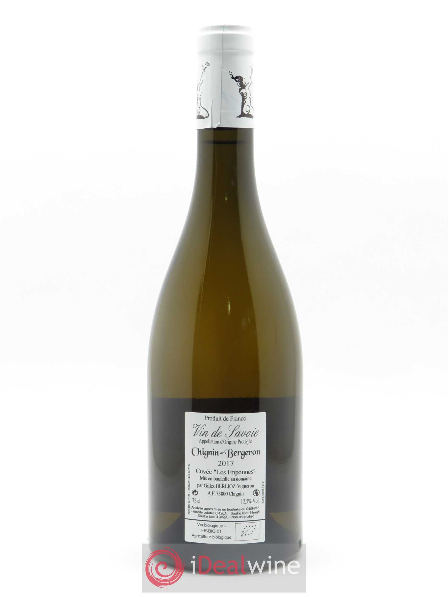 Vin de Savoie Chignin-Bergeron Les Friponnes Gilles Berlioz 2017 - Lot de 1 bouteille - 1