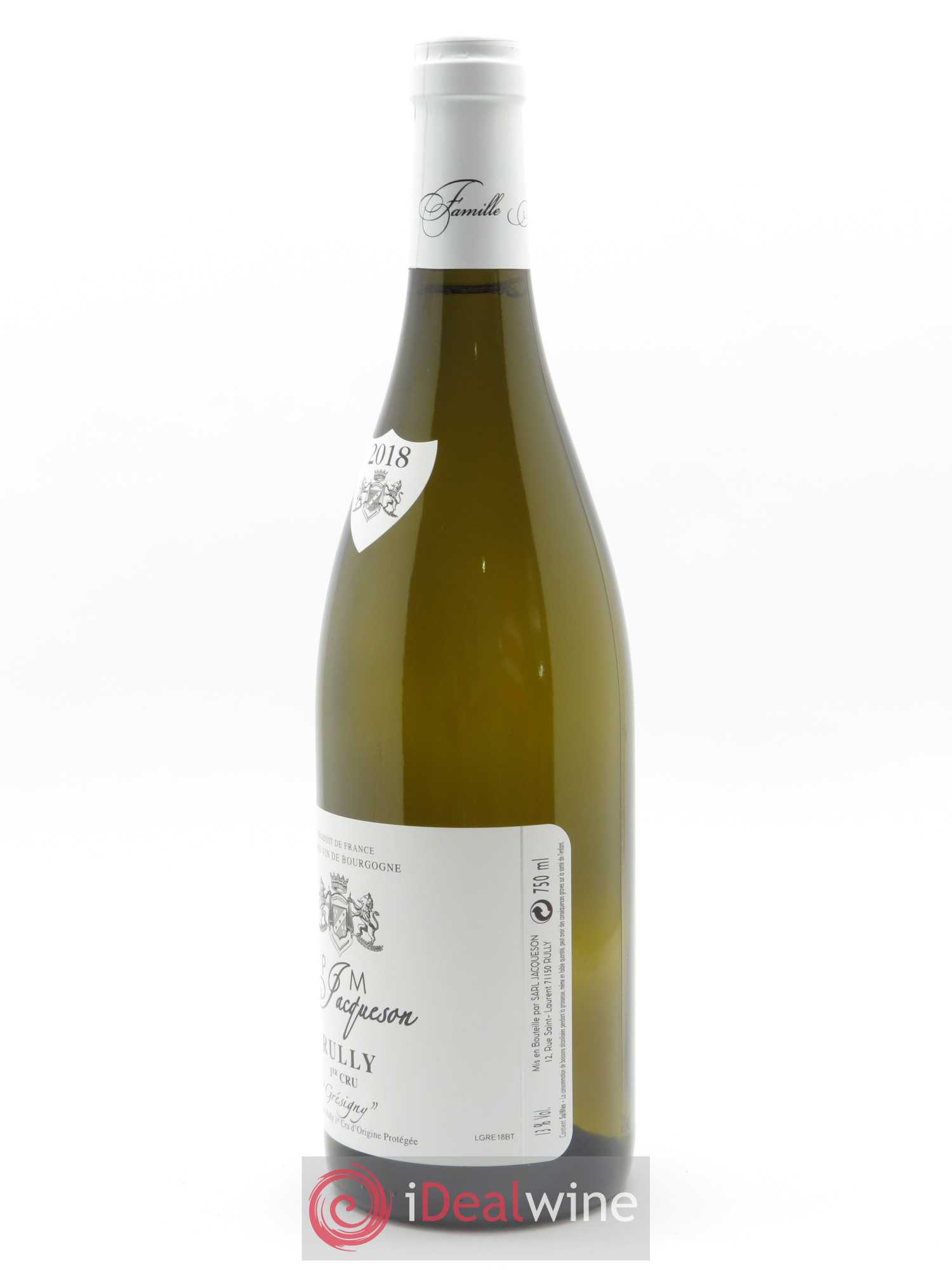 Rully 1er Cru Grésigny Paul & Marie Jacqueson 2018 - Lot de 1 bouteille - 1