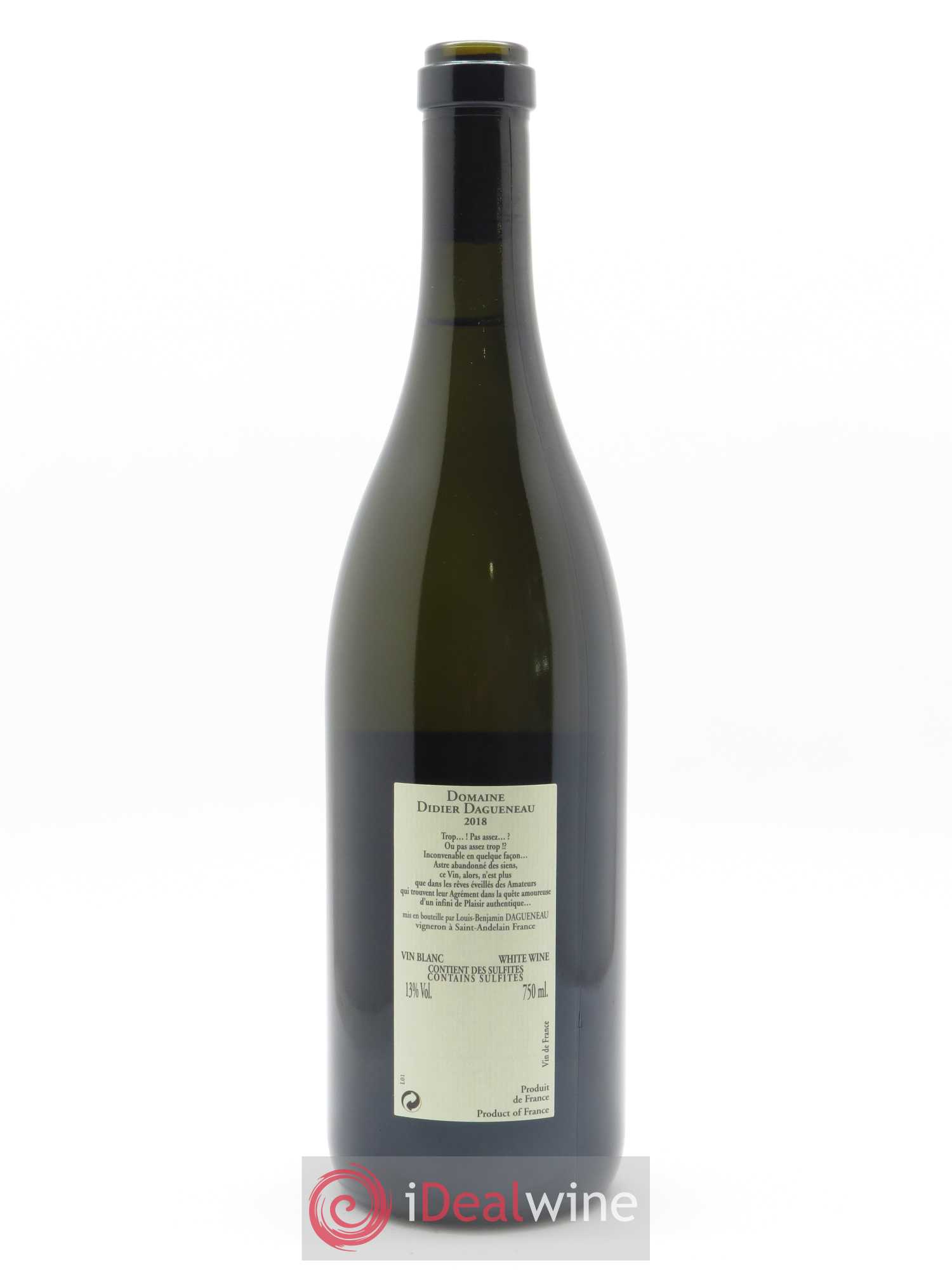 Vin de France Blanc Etc Dagueneau (Domaine Didier - Louis-Benjamin) 2018 - Lot de 1 bouteille - 1