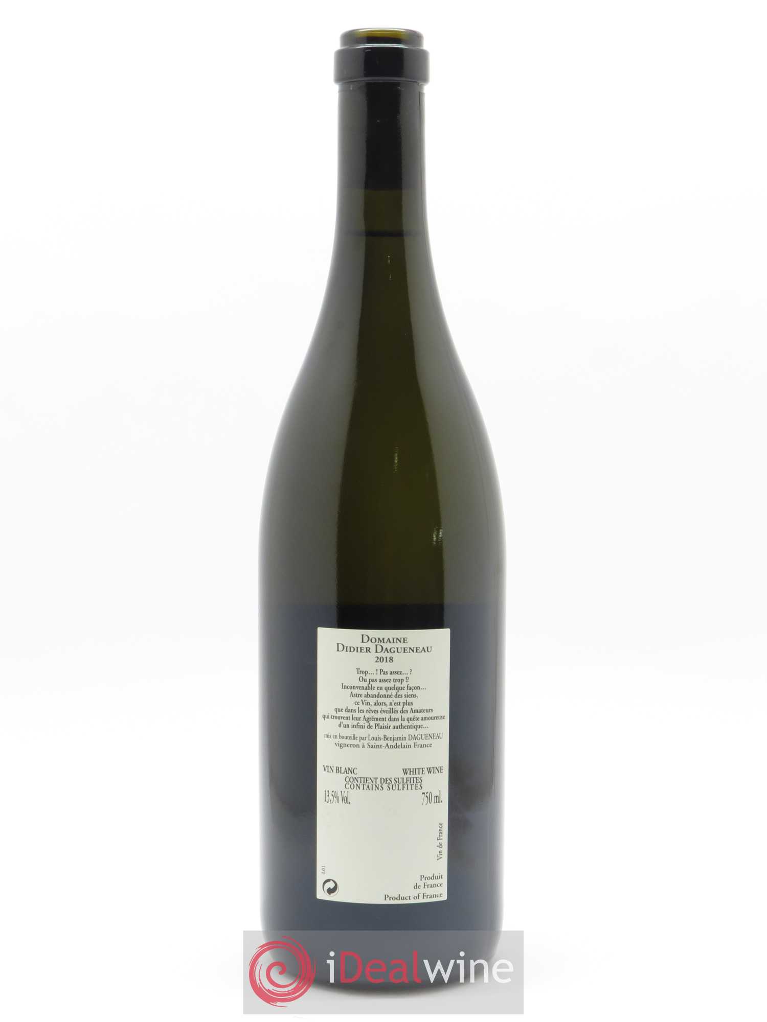 Vin de France (anciennement Pouilly-Fumé) Buisson Renard Dagueneau (Domaine Didier - Louis-Benjamin) 2018 - Lot de 1 bouteille - 1