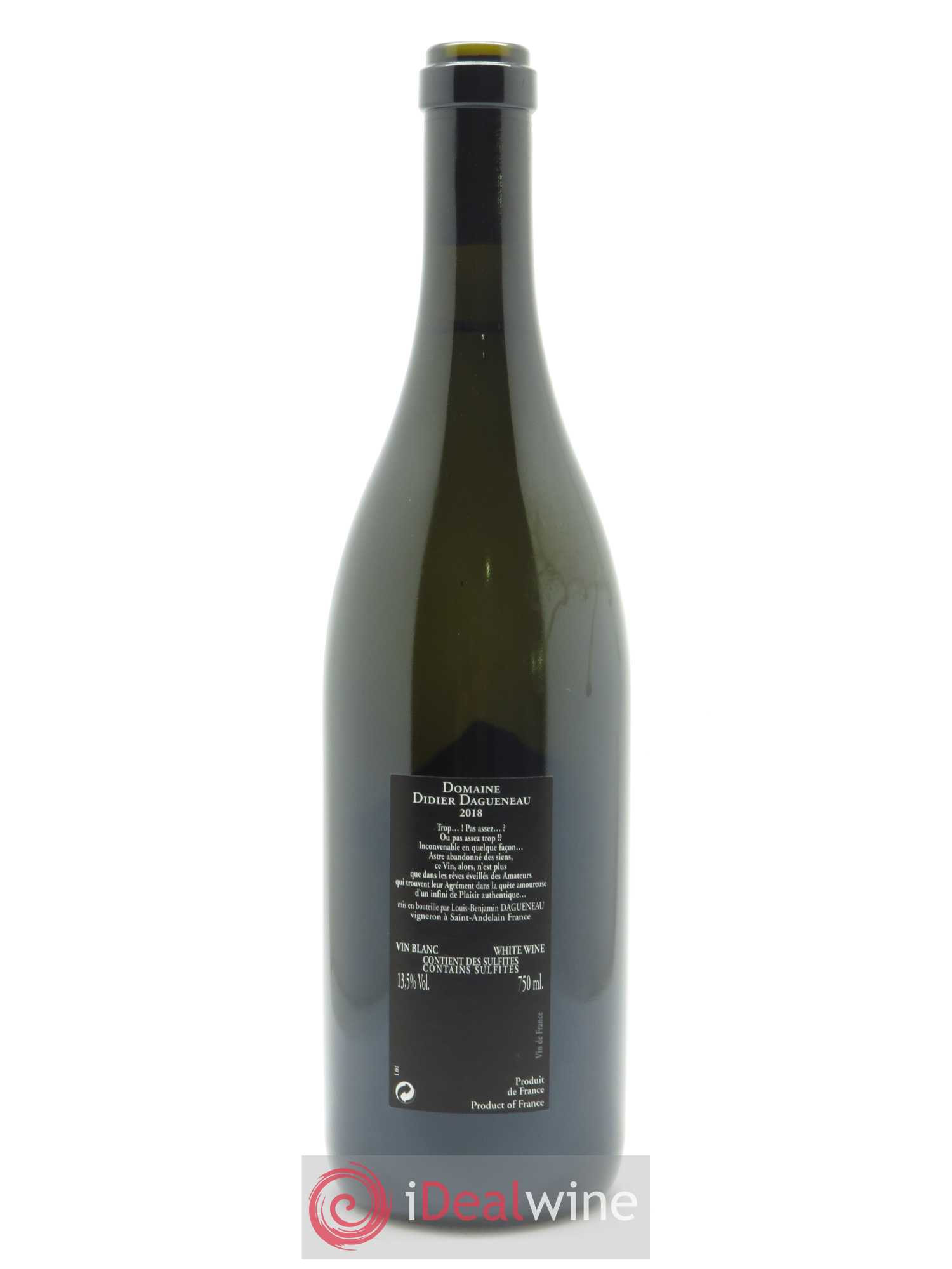 Vin de France (anciennement Pouilly-Fumé) Silex Dagueneau (Domaine Didier - Louis-Benjamin) 2018 - Lot de 1 bouteille - 1
