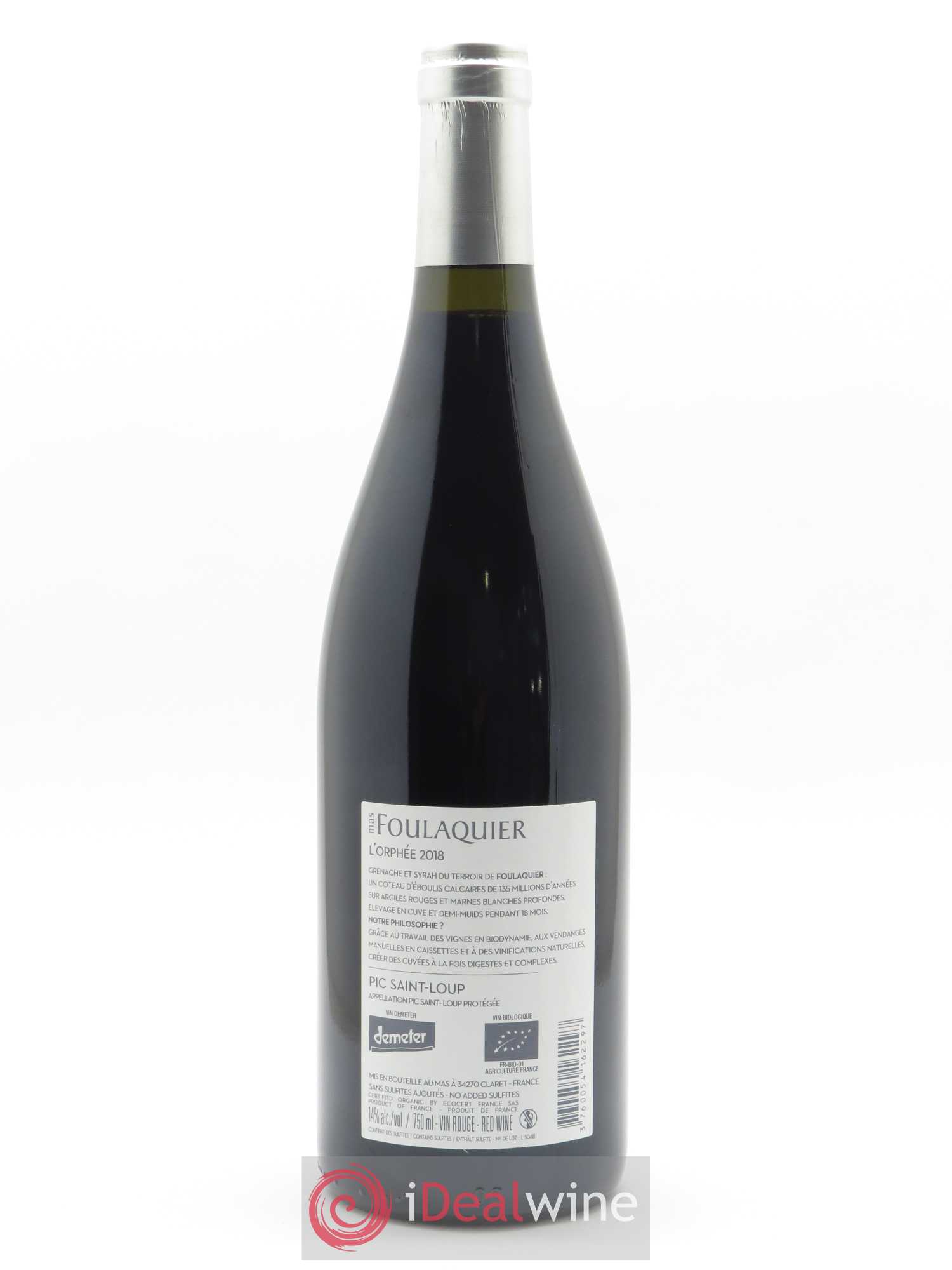 Pic Saint-Loup Mas Foulaquier L'Orphée 2018 - Lot of 1 bottle - 1