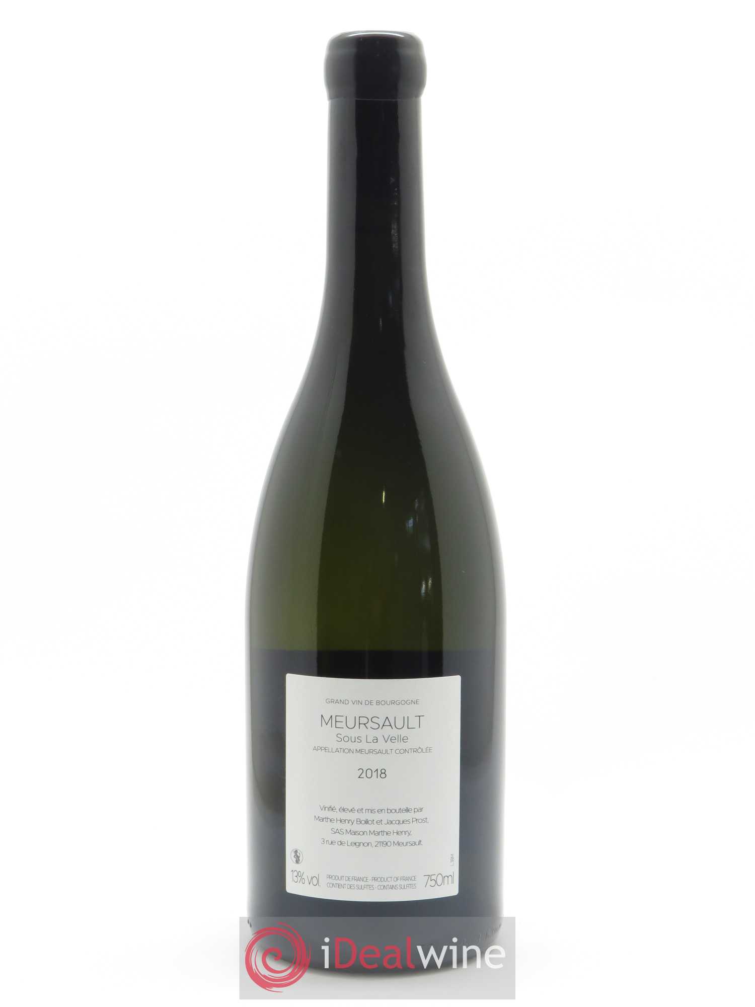 Meursault Sous la Velle Marthe Henry 2018 - Lot de 1 bouteille - 1