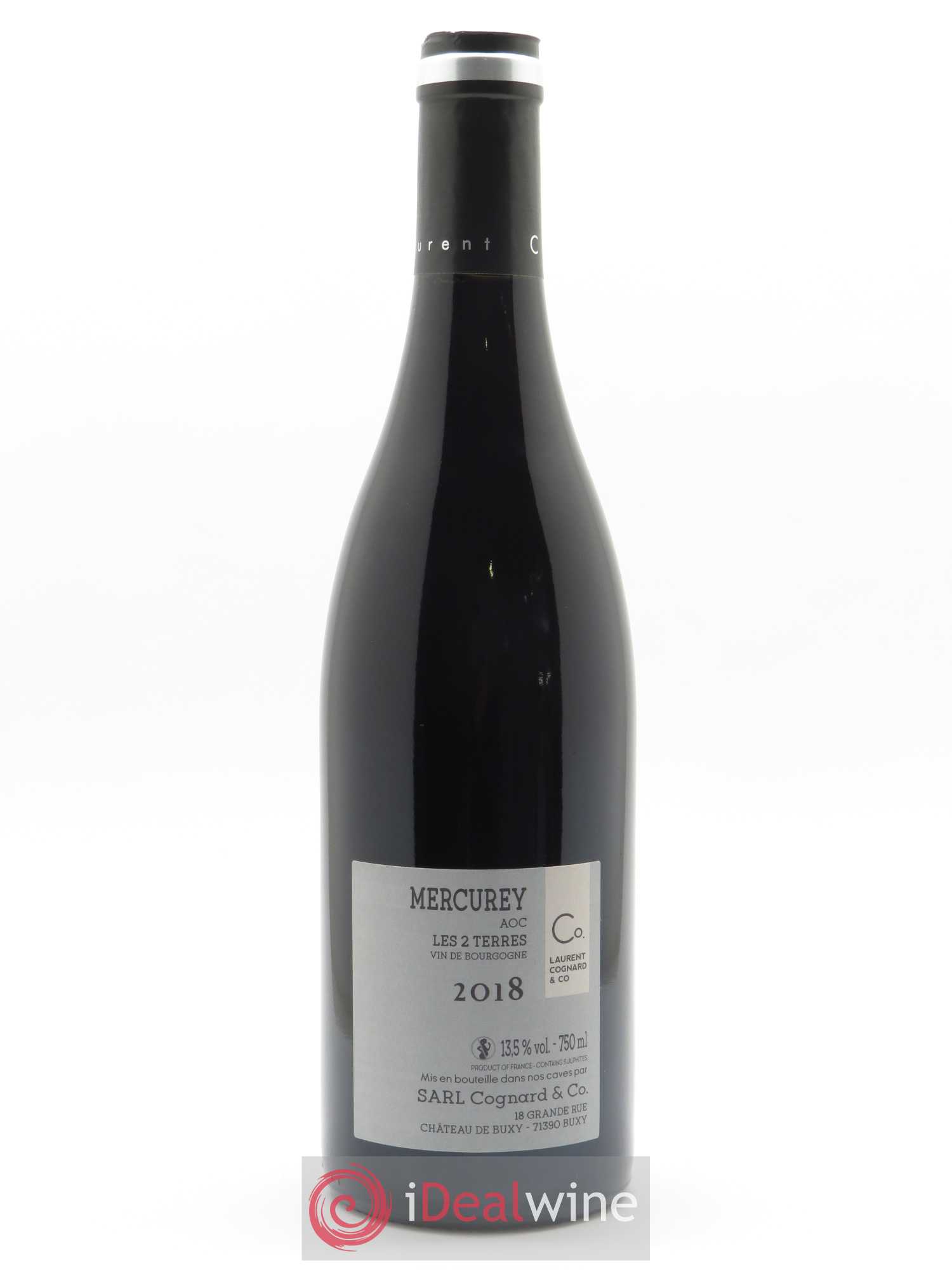 Mercurey Les 2 Terres Laurent Cognard 2018 - Lot de 1 bouteille - 1