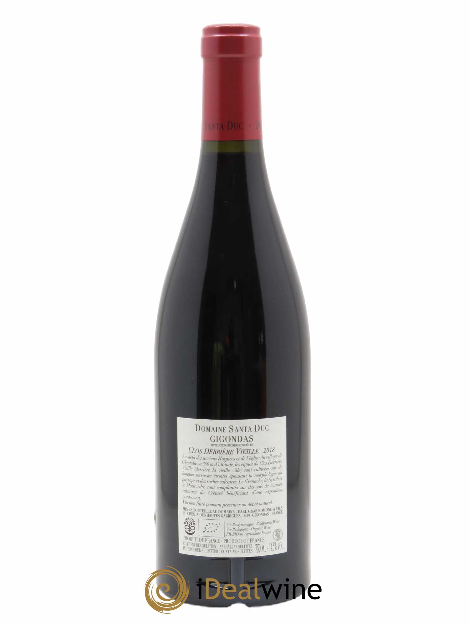 Gigondas Santa Duc (Domaine)  Clos Derrière Vieille Famille Gras 2018 - Lot de 1 bouteille - 1