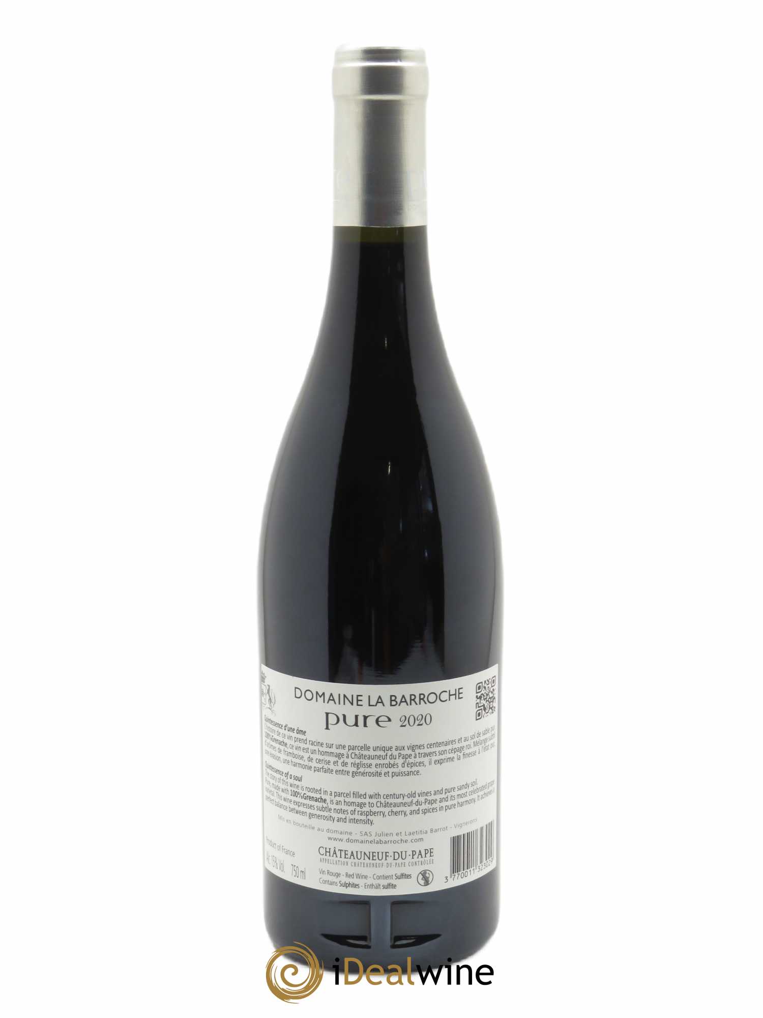 Châteauneuf-du-Pape Cuvée Pure Domaine La Barroche 2020 - Lot de 1 bouteille - 1