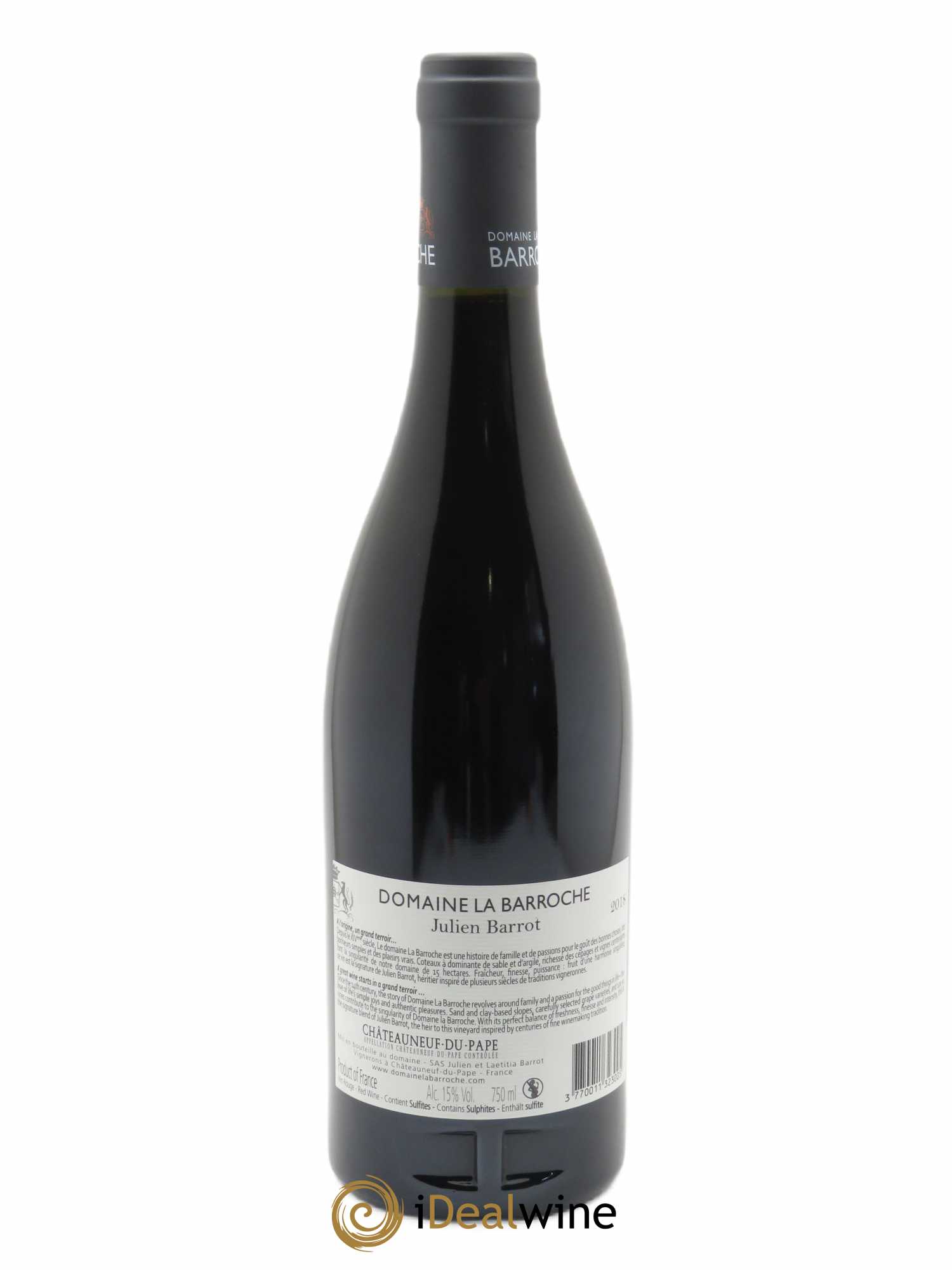 Châteauneuf-du-Pape La Barroche (Domaine de) Julien Barrot 2018 - Lot de 1 bouteille - 1
